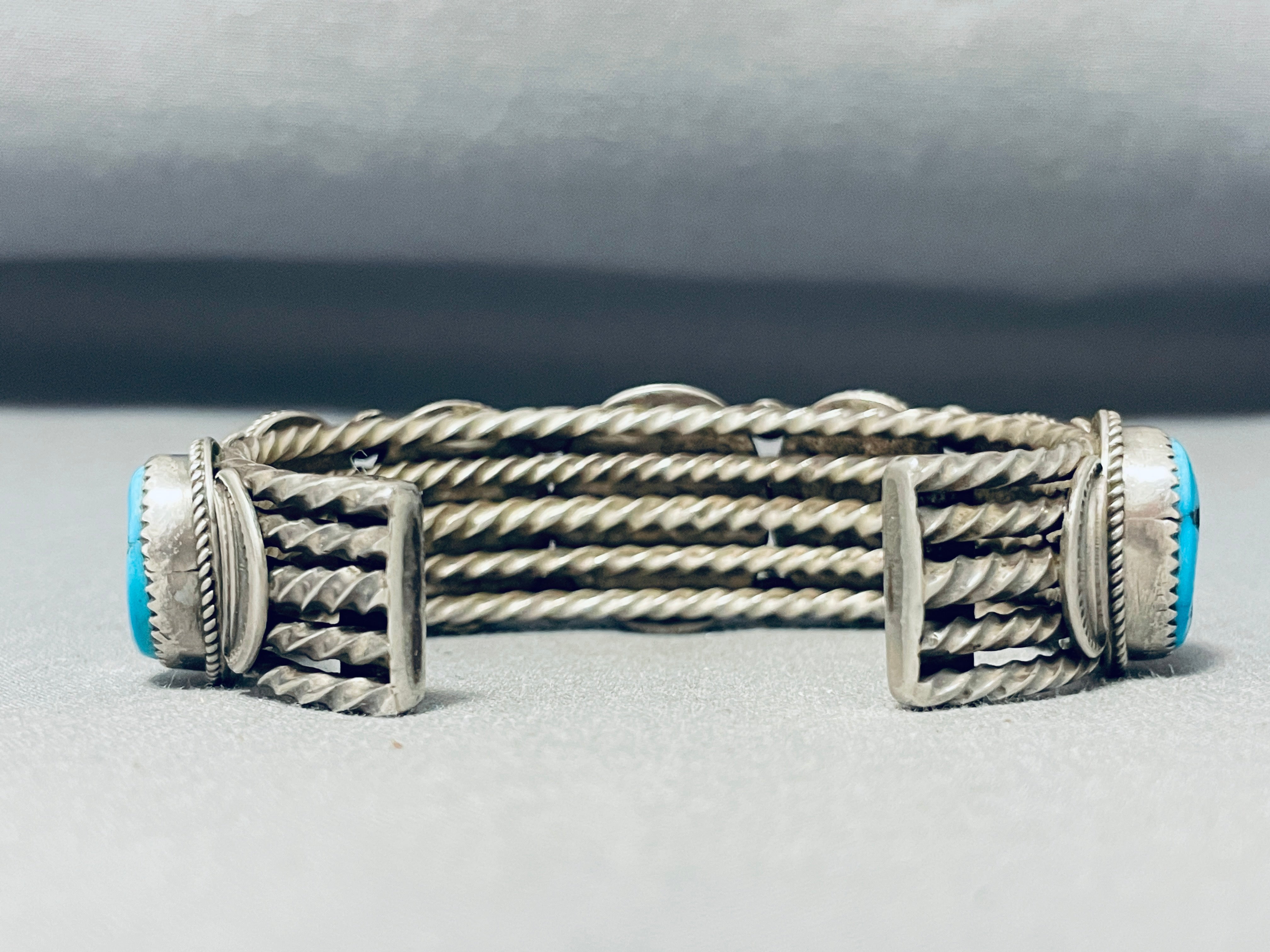 Vintage Navajo Sterling Silver Bracelet with Sleeping Beauty Turquoise - Handmade Native American Jewelry for Women - Perfect for Boho Style, Gift Giving & Special Occasions