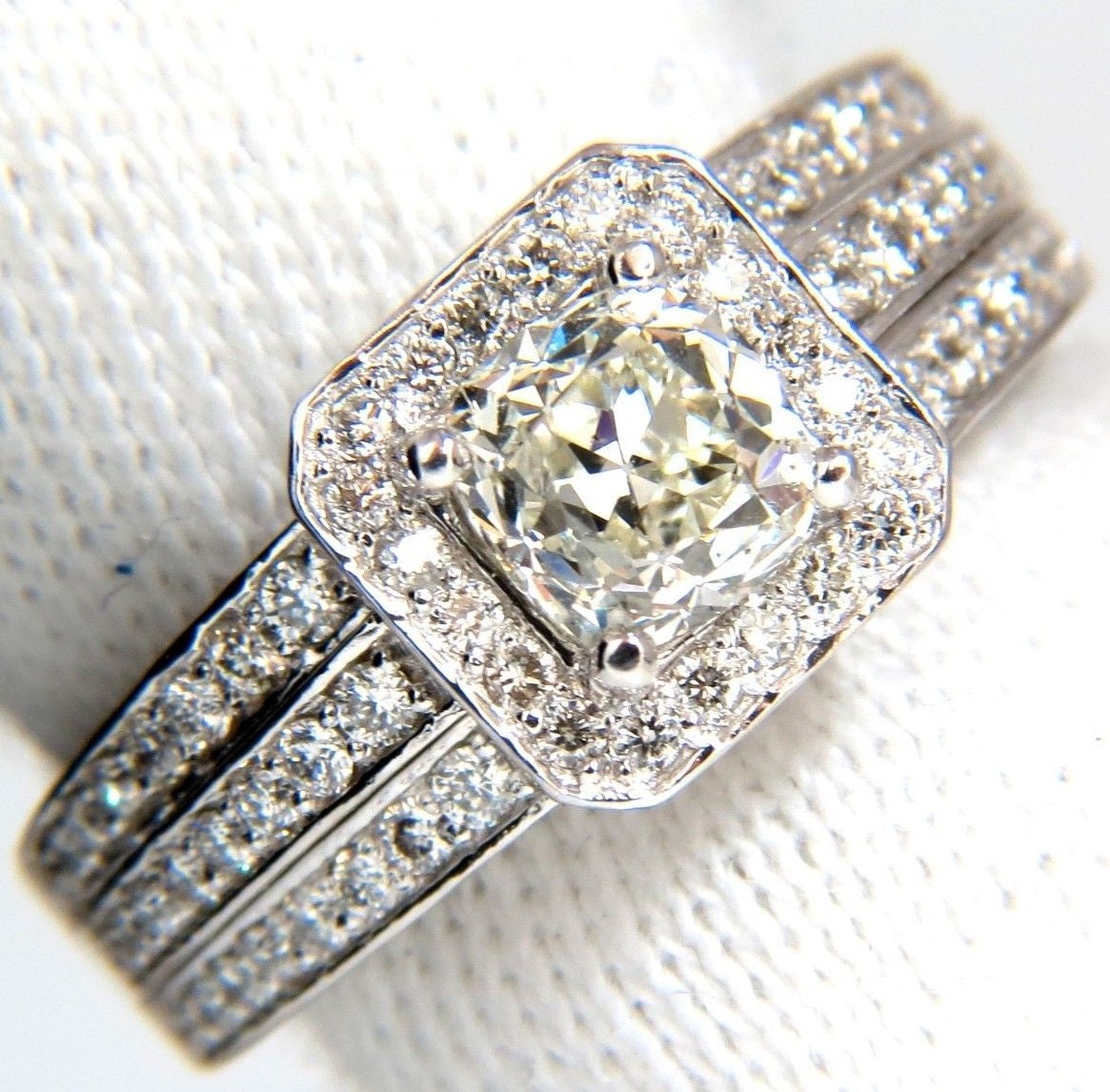 2.22ct GIA Certified Natural Cushion Cut Diamond Ring in 14K White Gold with Square Raised Setting - Perfect for Engagement, Wedding & Anniversary Gifts
