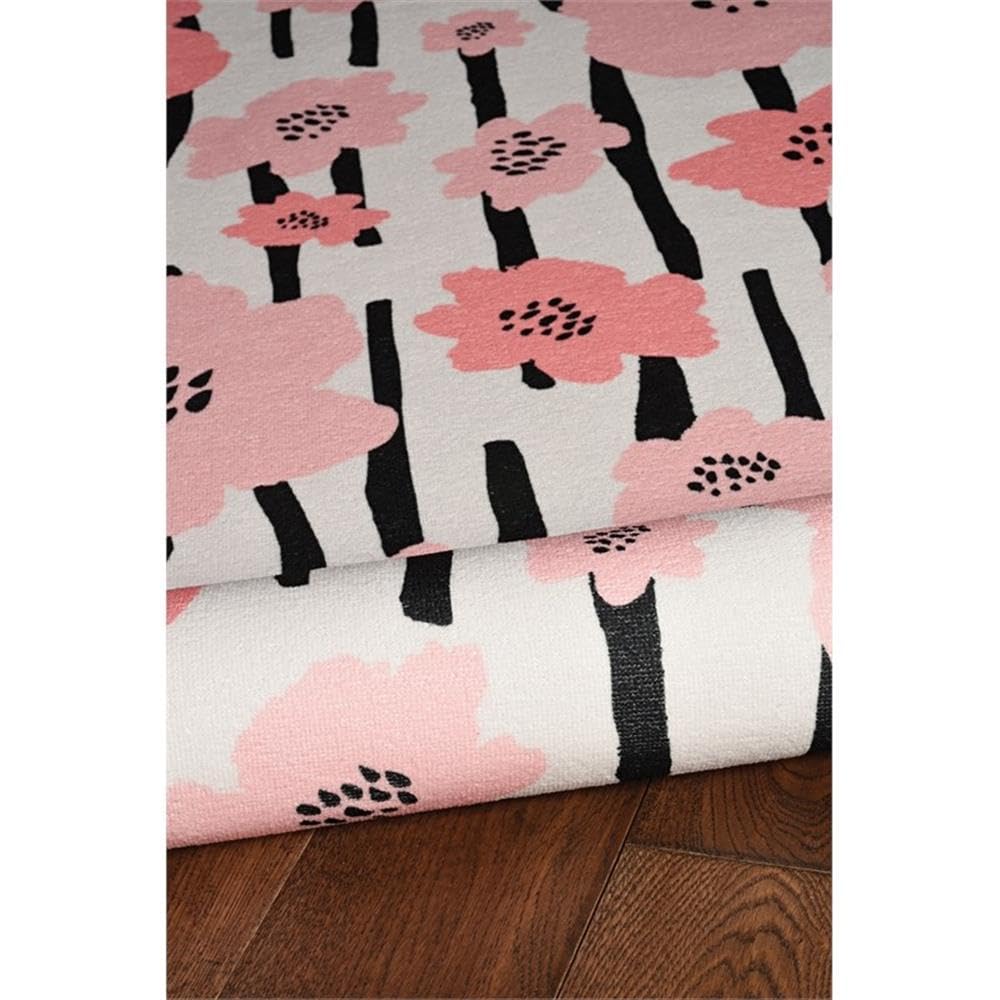 5'x7' Ivory Transitional Washable Polyester Rug - Perfect for Living Room, Bedroom & Office Decor