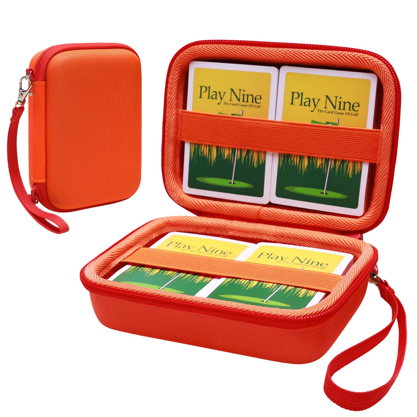 LTGEM 300+ Capacity Trading Card Holder - Durable Hard Case for Pokemon, Play Nice, UNO & More PTCG Cards - Compact Travel Storage for Game Collectors (Orange) - Perfect for Tournaments, Travel & Organizing Your Card Collection