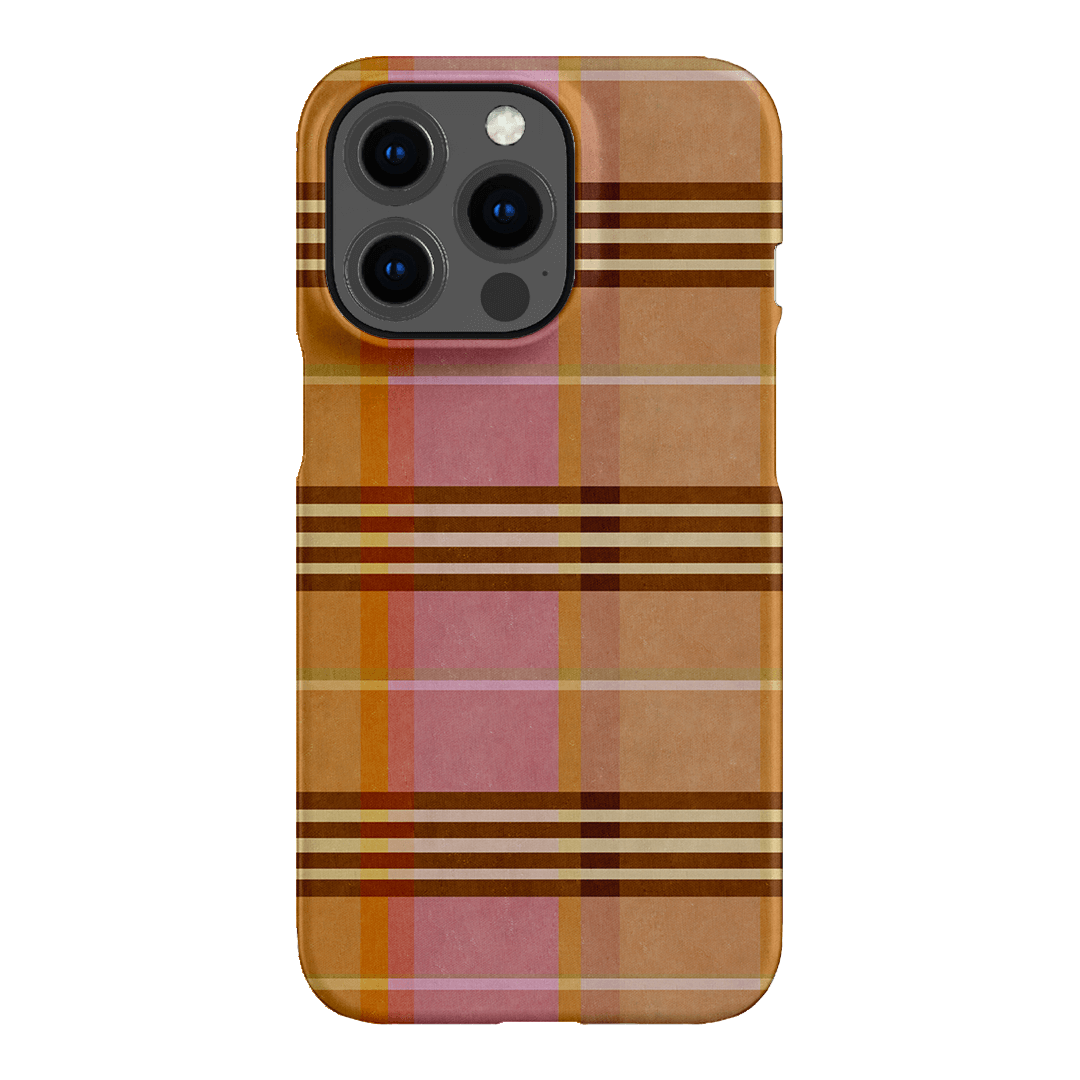 Peachy Plaid Phone Case for iPhone 15/14/13/12/11 Pro Max - Cute Tartan Pattern Protective Cover with Shockproof Design - Perfect for Everyday Use, Travel & Fashion Accessories