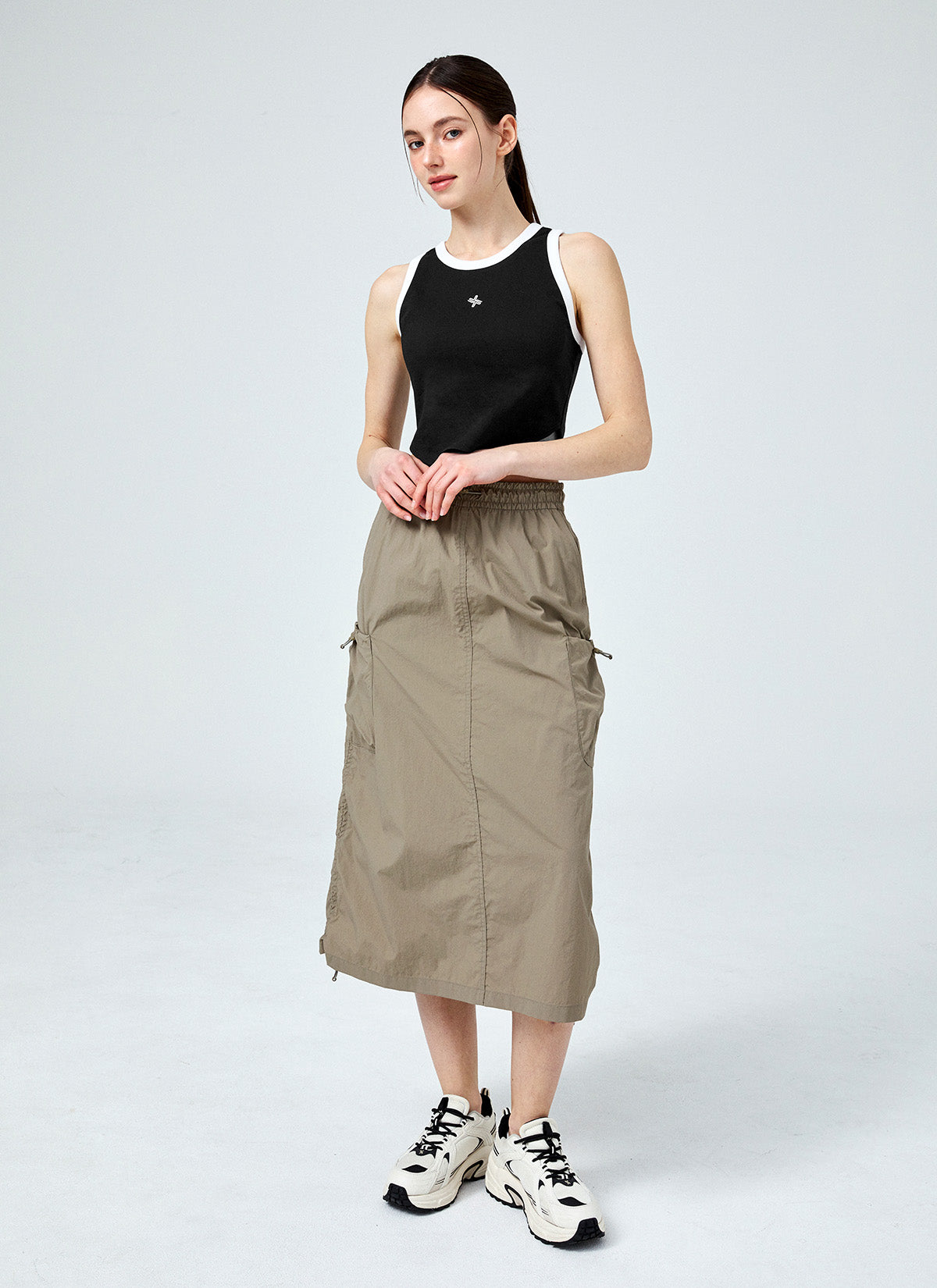 Comfortable Utility Cargo Long Skirts for Women - Stretchable Casual Maxi Skirt with Pockets for Hiking, Travel & Everyday Wear