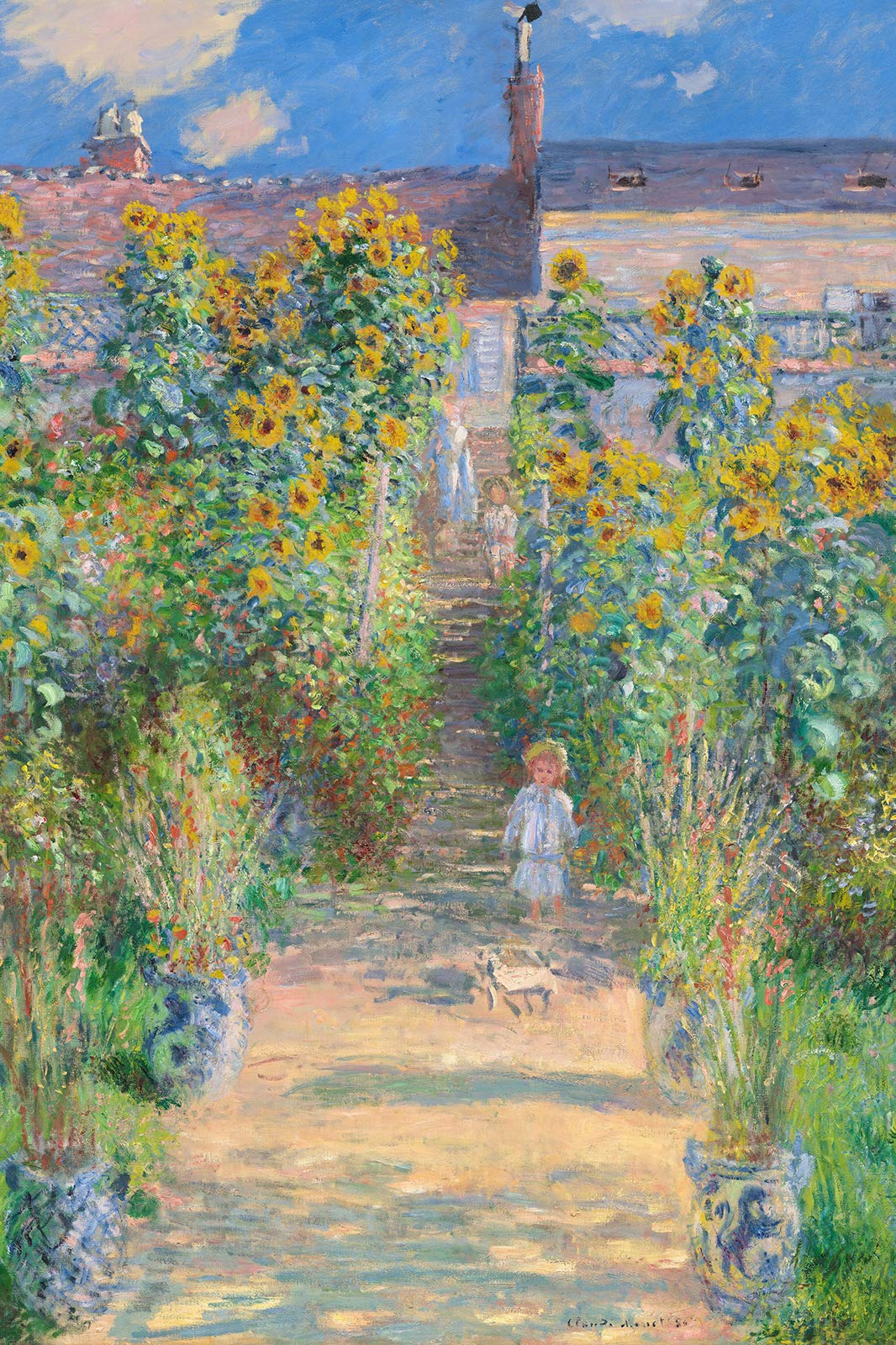 Claude Monet The Artist's Garden at Vetheuil (1881) - High Quality A3 Art Print Poster - Lustre Paper Wall Decor for Home, Office & Gifts - Landscape Painting Reproduction 29.7x42cm - Perfect for Living Room, Bedroom & Art Lovers