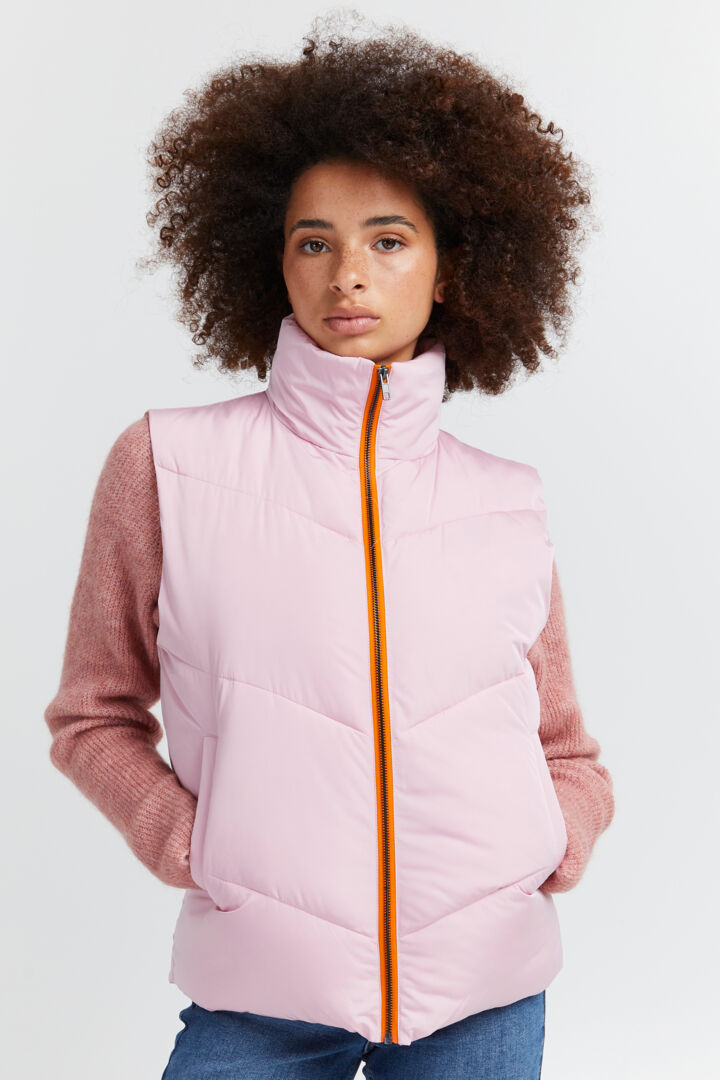 Frizta Women's Winter Vest - Lightweight Puffer Gilet in Pink Nectar for Outdoor Activities & Casual Wear