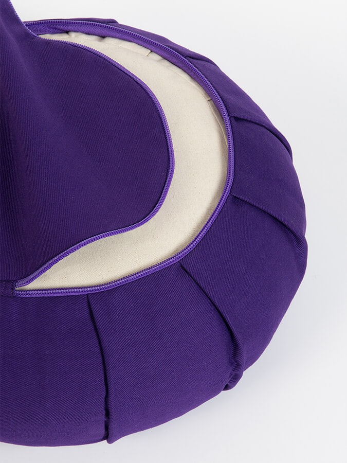 Organic Cotton Round Lotus Zafu Buckwheat Meditation Cushion - GOTS Certified for Yoga, Zen Meditation & Home Decor - Eco-Friendly & Comfortable Support for Mindful Practices