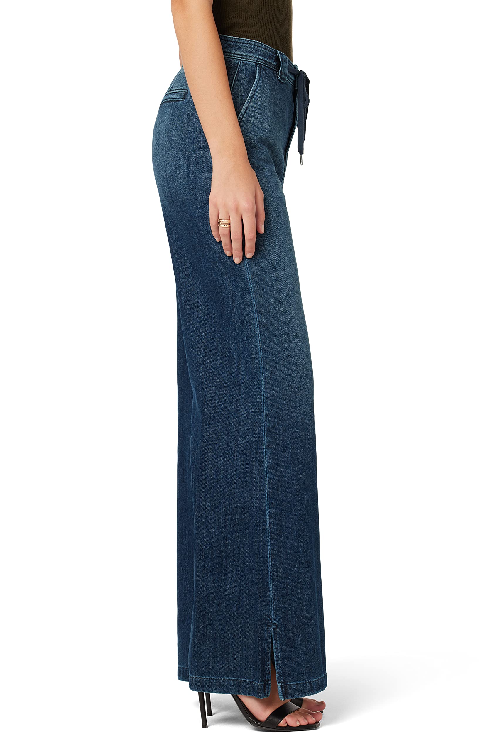 HUDSON Women's Wide Leg Drawstring Trouser Pants - Comfortable High Waist Casual Lounge Pants for Work, Travel & Relaxation