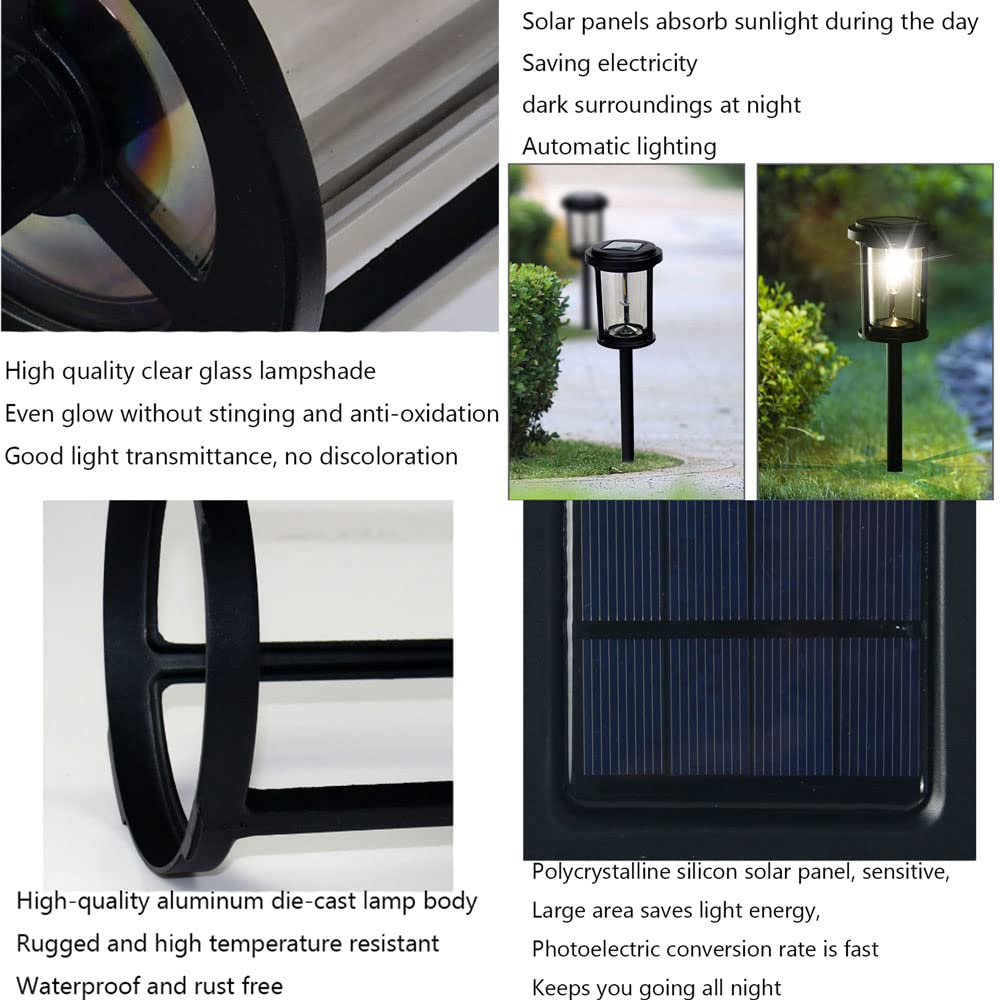 Solar Powered Outdoor Post Lights - Waterproof LED Garden Lantern for Courtyard, Villa & Landscape Decoration | Die Cast Aluminum Fixture with Floor Plug | Perfect for Pathways, Driveways & Patio Lighting