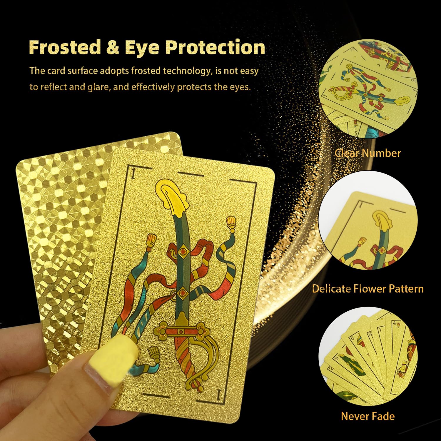 Premium Spanish Playing Cards - Authentic Briscas Deck for Puerto Rico & Mexico | Luxury Gold Foil & PVC Waterproof (1 Pack) - Perfect for Casino Nights, Family Game Time & Travel Entertainment