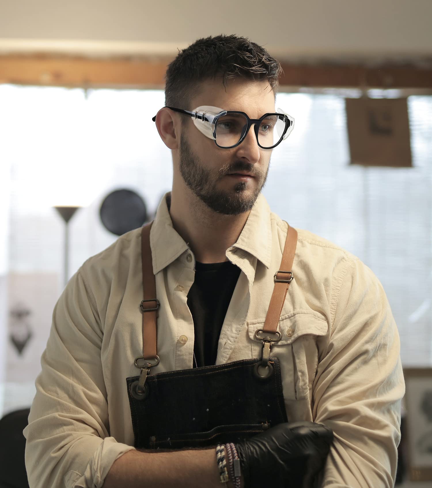YunTuo 10 Pairs Safety Glasses Side Shields - Flexible Slip-On Protective Eyewear Accessories for Small to Medium Frames | Perfect for Lab Work, Construction & DIY Projects