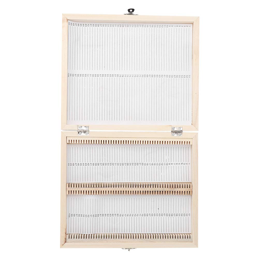 Premium Wooden Biology Slide Storage Box - Large Capacity Holds 100 Prepared Slides - Ideal for Laboratory Experiments & Science Classroom Use
