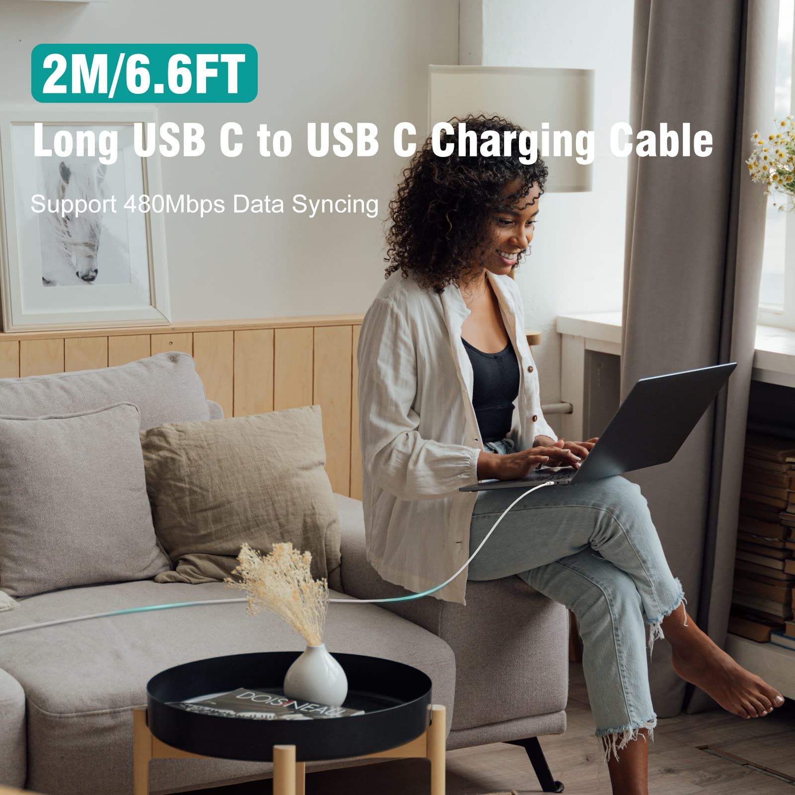 67W USB C Charger for MacBook Air/Pro 13 14 15 16 Inch (2020-2024) & iPad Pro/Air - Fast Charging Power Adapter with 6.6FT Cable - Perfect for Home, Office & Travel Use
