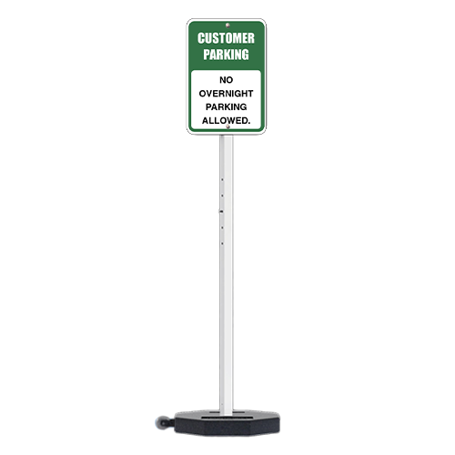 30 LB Heavy Duty Outdoor Portable Parking Lot Sign with Wheels | 60