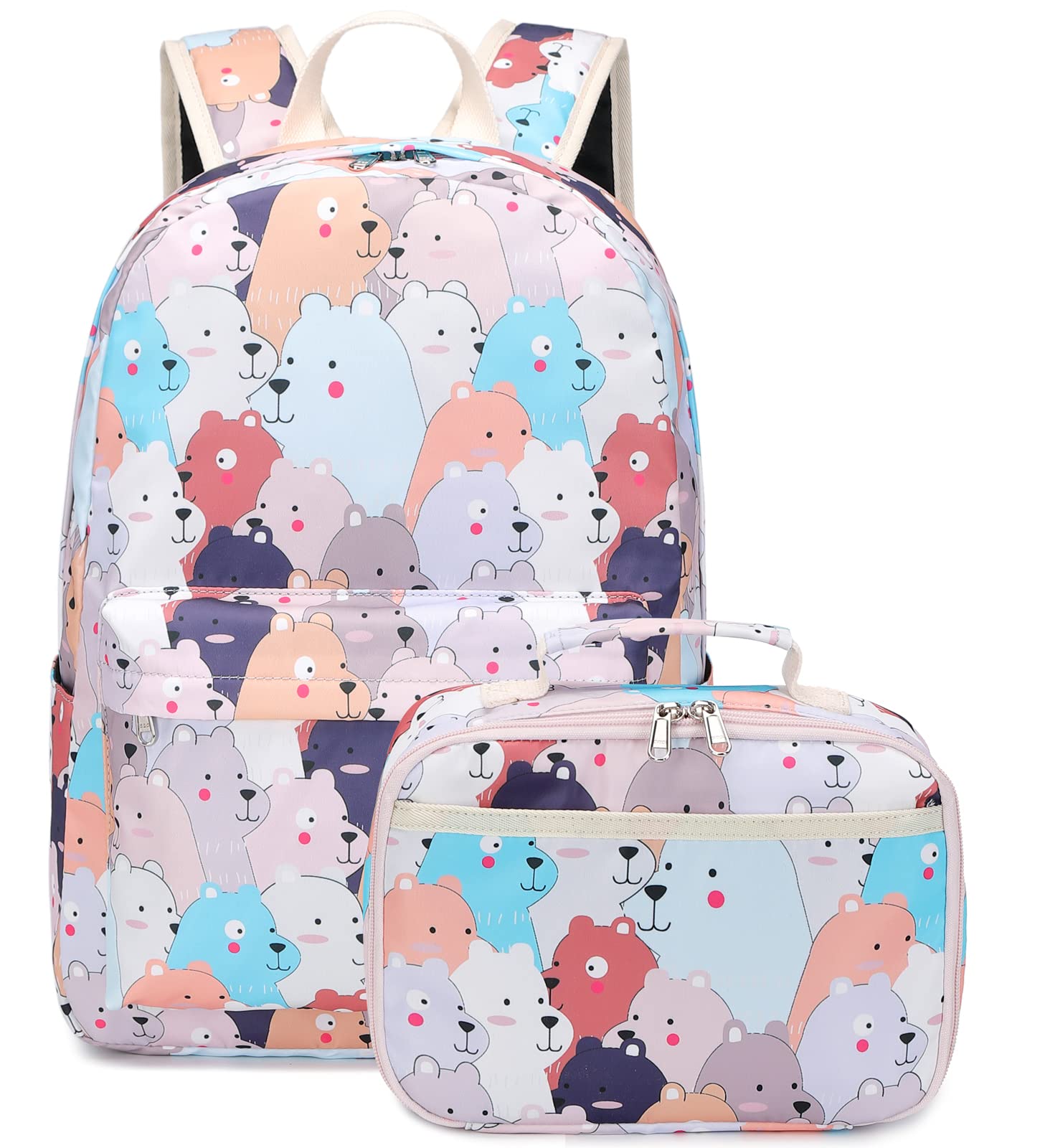 Kids Backpack for School Girls - Lightweight Bookbag with Lunch Box Set | Durable Teen Backpack for School, Travel & Daily Use