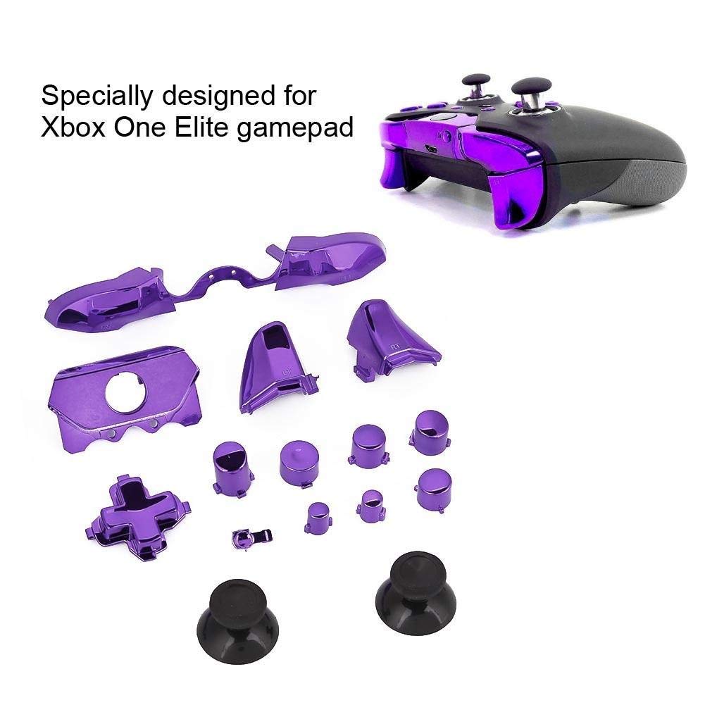 Xbox One Elite Controller Replacement Parts - 18-in-1 Purple Thumbsticks, Bumpers, Trigger Buttons, D-pad Set with Opening Tools (LB RB LT RT) | Perfect for Gaming Enthusiasts & DIY Repairs