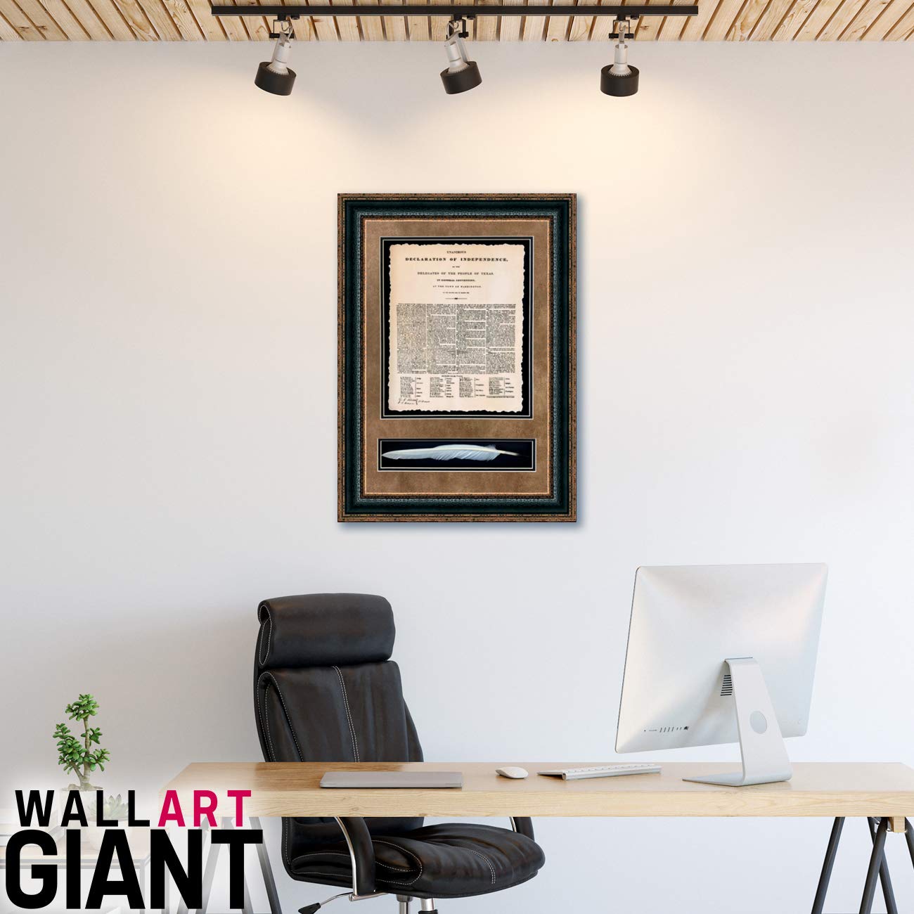 Texas Declaration of Independence with Quill - Custom Framed Historic Document on Archival Paper, Fade-Resistant Ultra Chrome Ink - 29L x 23W - Perfect for Home Office Decor, Classroom Display & Texas History Enthusiasts