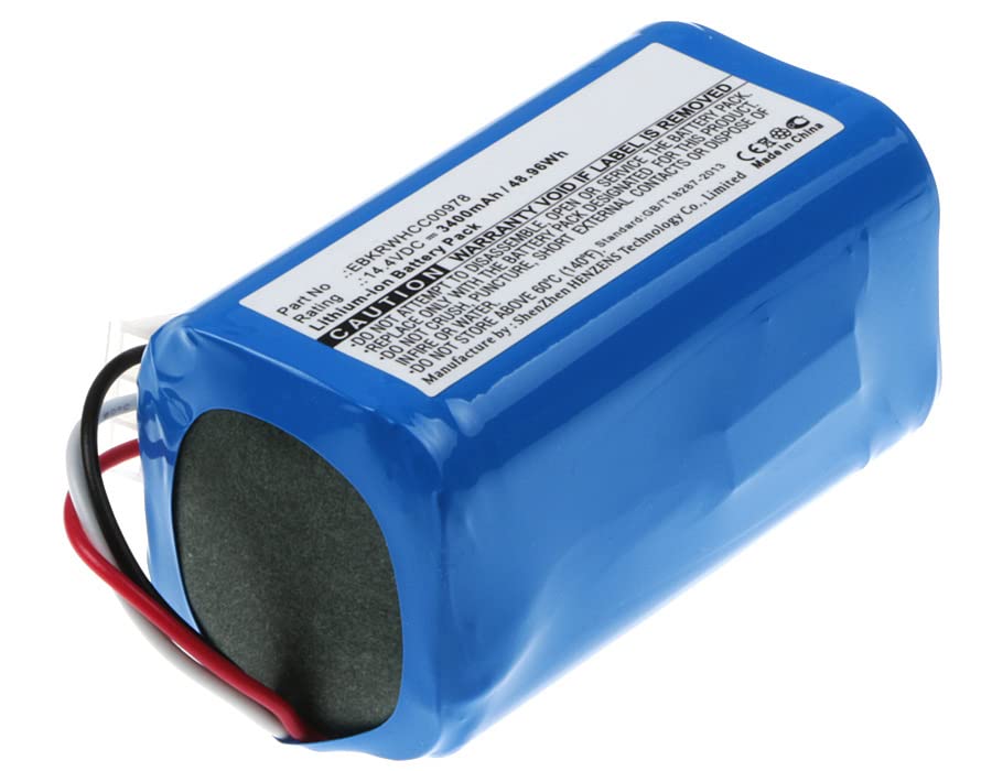 Synergy Digital Replacement Vacuum Cleaner Battery - 14.4V 3400mAh Li-ion Battery Compatible with Yujin Robot EBKRBKDL001039 Model | Perfect for Home Cleaning & Robot Vacuum Maintenance