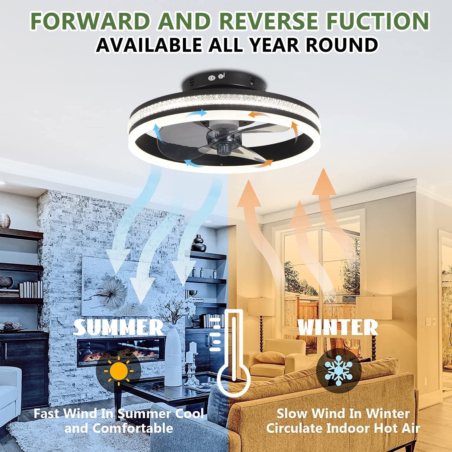 Modern LED Dimmable Ceiling Fan with Light - Remote Control & Timer - Gold/Black Finish - Perfect for Living Room, Bedroom, Kitchen & Dining Room - Energy Efficient Cooling & Ambient Lighting Solution