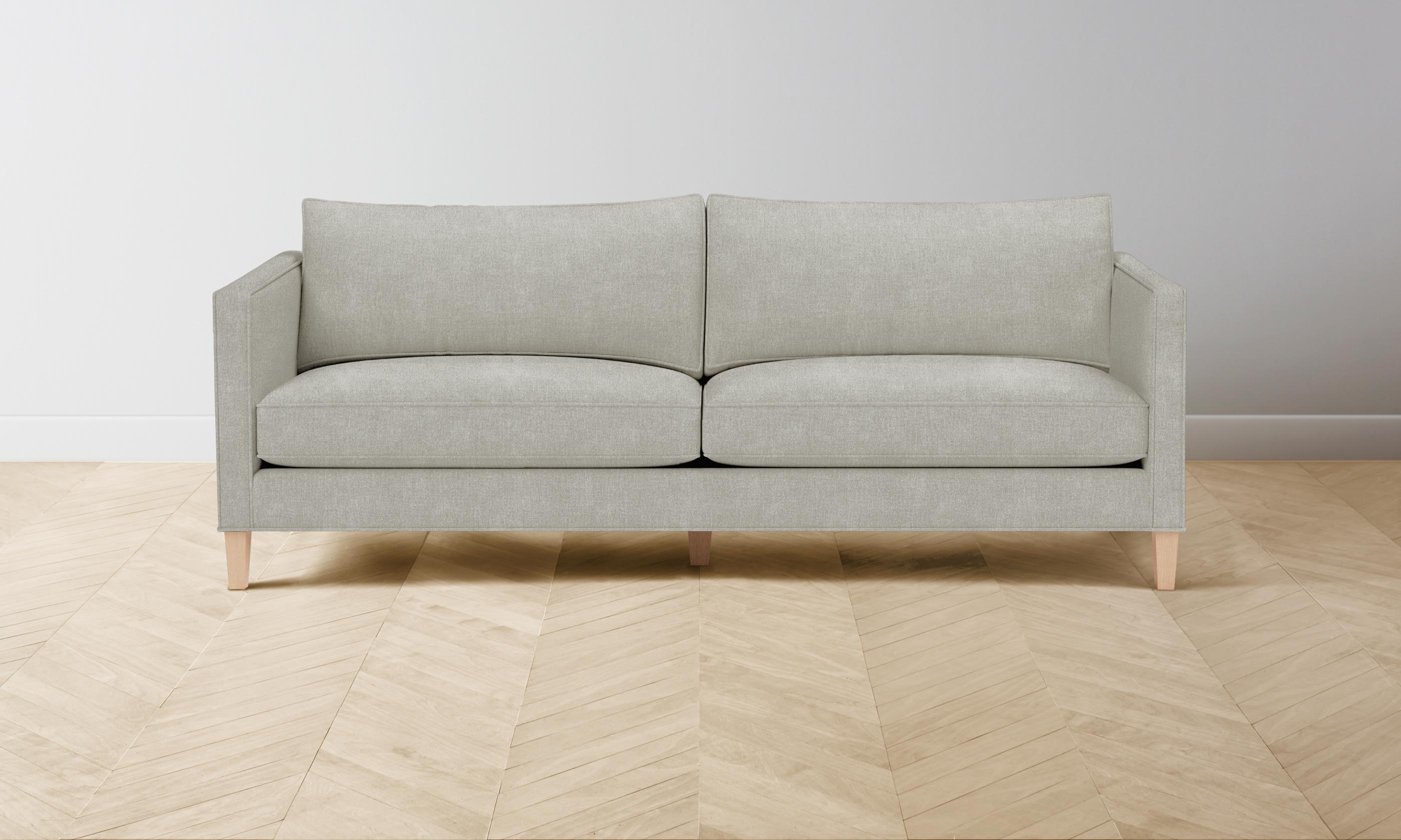 Premium Crosby Sofa - Performance Mélange Weave Flint Fabric - Modern Living Room Furniture for Home & Office Comfort
