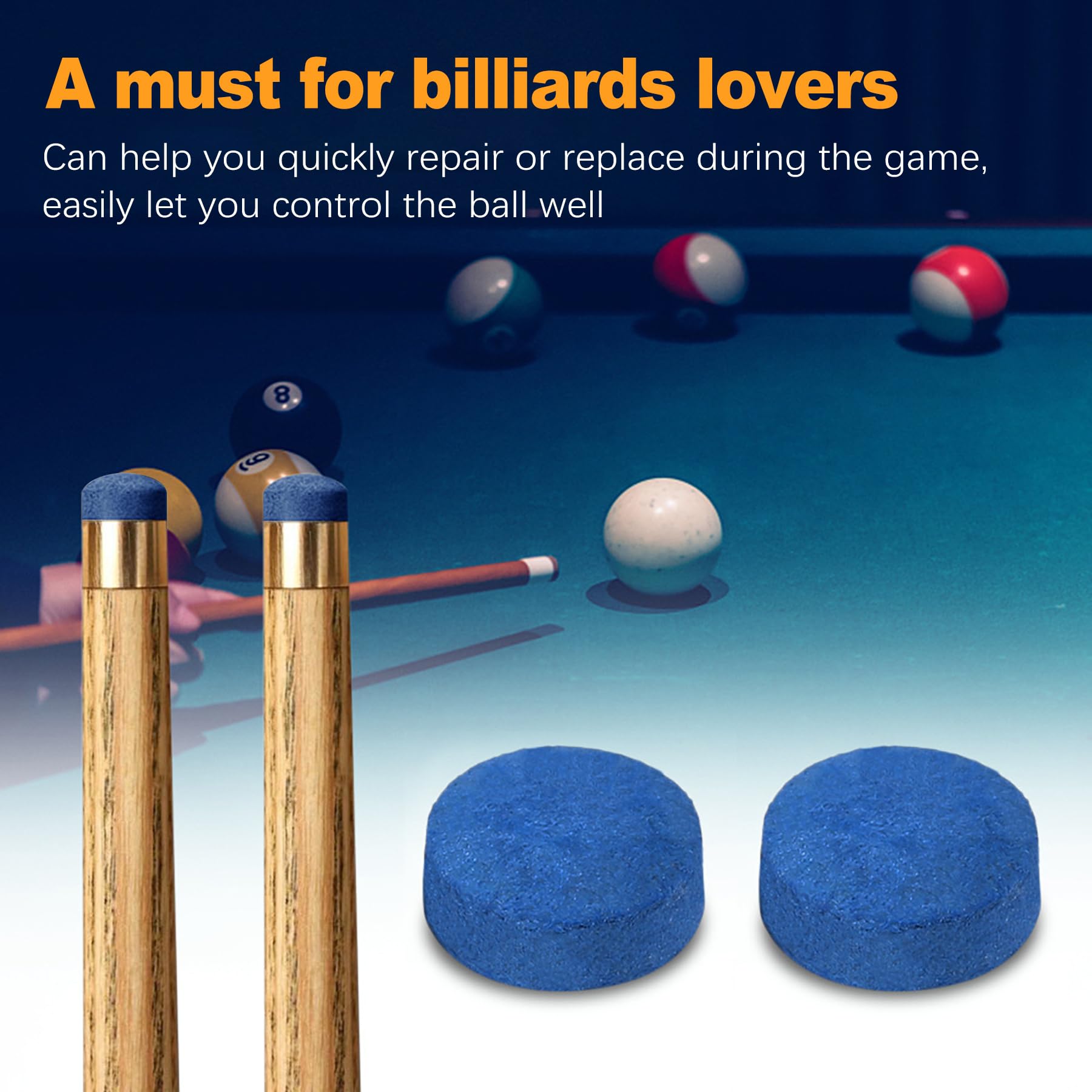 25 Pieces Pool Cue Tips - 13mm Precision Billiard Stick Tips for Enhanced Play & Performance - Perfect for Pool & Snooker Players - Includes Storage Box for Easy Organization