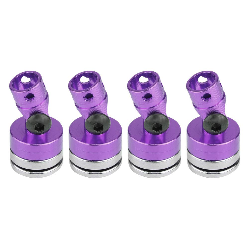 4Pcs Purple RC Magnetic Body Post Mount for SCX10 4WD 1:10 Scale Model Cars - Stealth Design, Durable Vehicle Accessories for Off-Road Crawling & RC Racing Enthusiasts