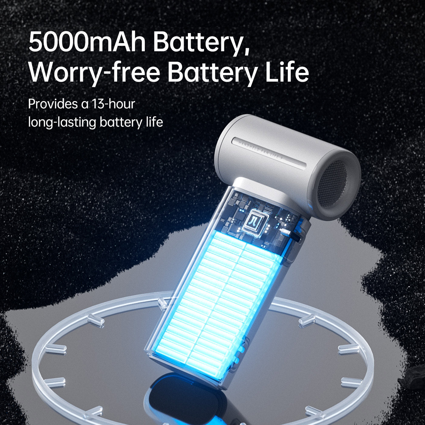 JisuLife Handheld Fan Life9 - Portable USB Rechargeable Mini Fan with 3 Speeds, Quiet Personal Cooling Fan for Outdoor, Office, Travel, Gym & Summer Use