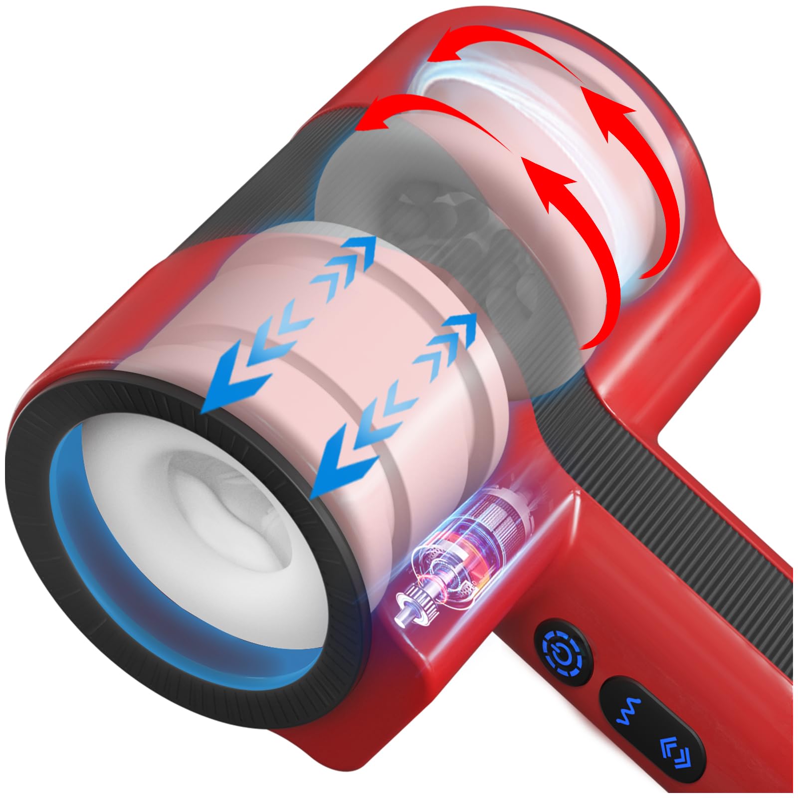Premium Automatic Male Masturbator - Dual-Sleeve Thrusting Rotating Vibrating Blowjob Machine for Men | Realistic Oral Sex Toy & Penis Stroker | Portable Pocket Pussy for Solo Pleasure & Stress Relief | Perfect for Home Use, Travel & Discreet Storage
