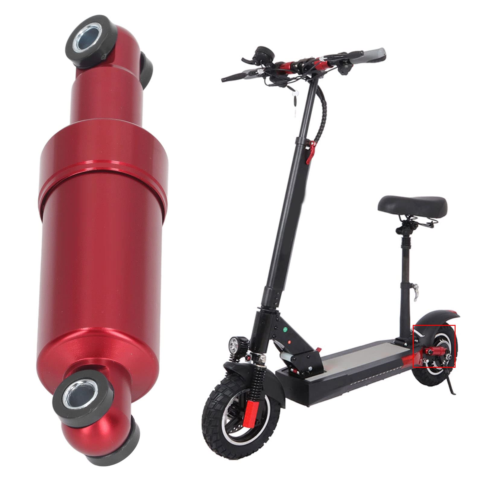 **Acouto 150mm 5.9in Rear Shock Absorber for Electric Bikes – 750LBS Aluminum Alloy Shock Absorber (Red) – Replacement for Folding Scooters & Pocket Bikes – Perfect for Off-Road & Urban Commuting**