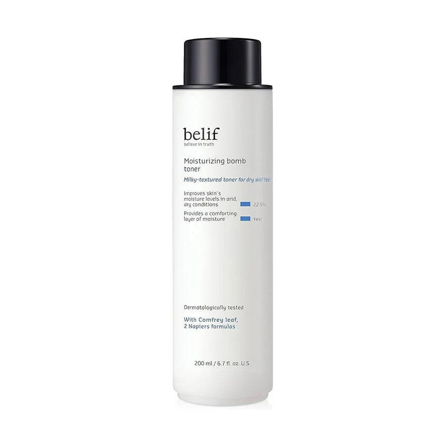 belif Moisturizing Bomb Toner 200ml - Hydrating Facial Toner for Dry & Sensitive Skin | Daily Skincare Routine & Post-Cleansing Treatment