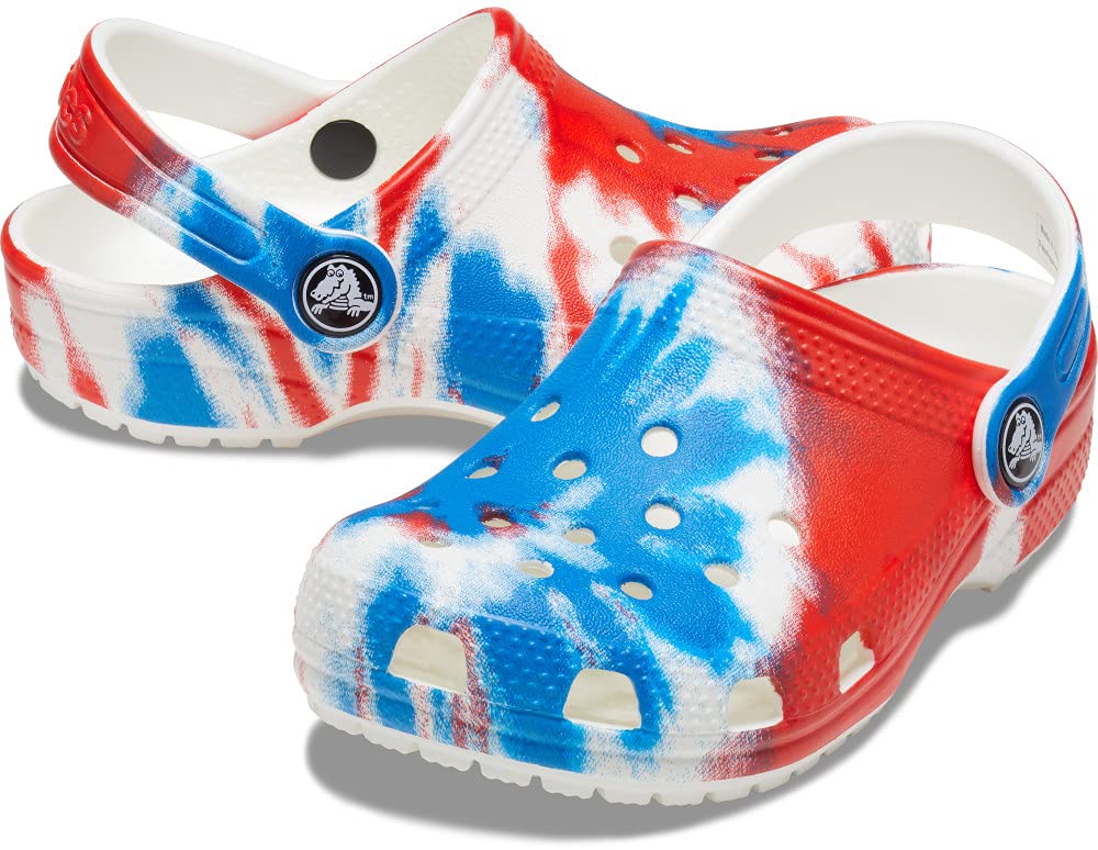 Crocs Kids' Classic Tie Dye Clogs - Waterproof & Comfortable Shoes for Boys & Girls (Infant/Toddler/Little Kid/Big Kid) - Perfect for Beach, Pool & Outdoor Play