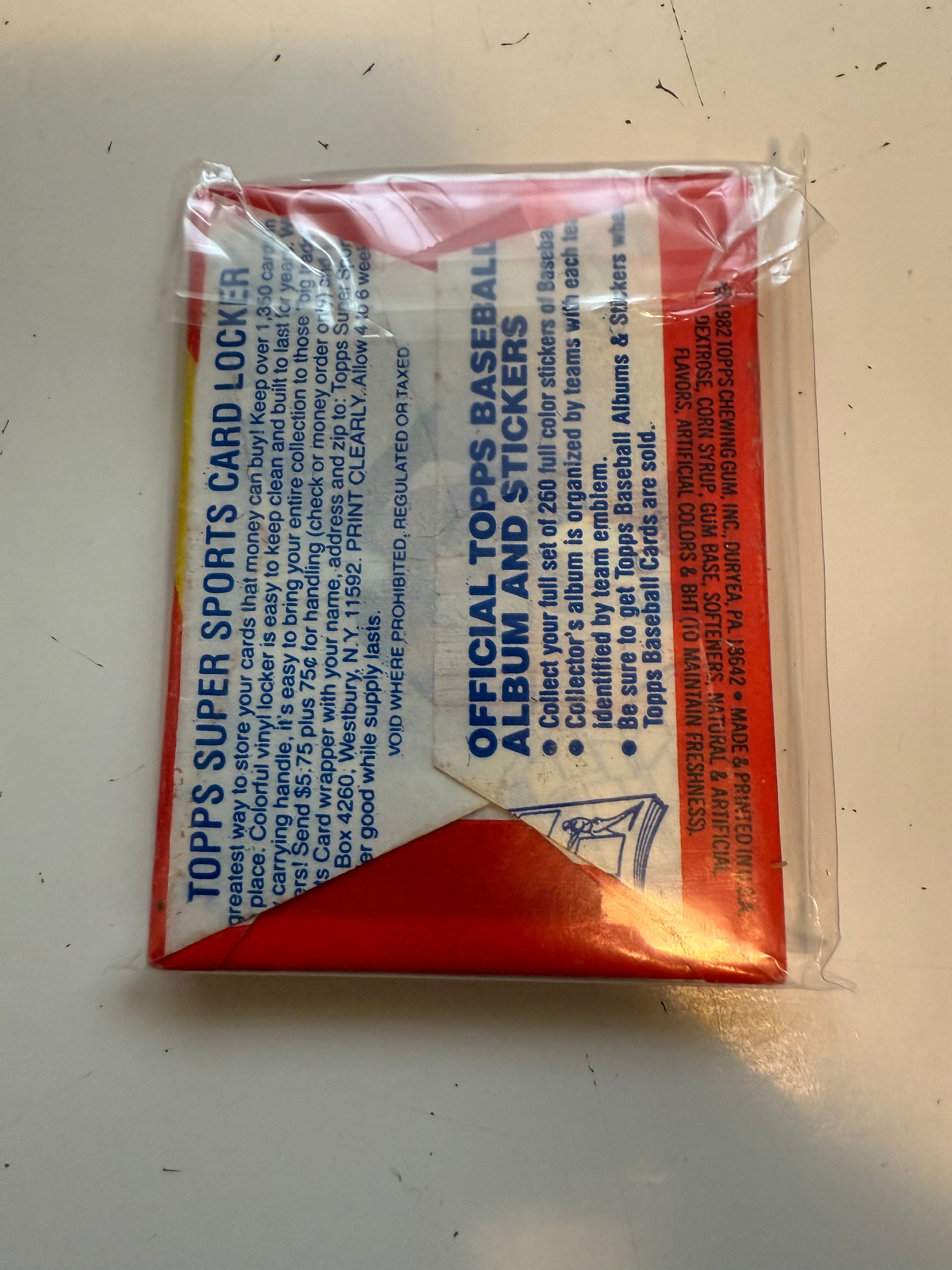 1982 Topps Baseball Cards Factory Sealed Pack - Vintage Collectible Trading Cards for Sports Memorabilia & Gift Giving