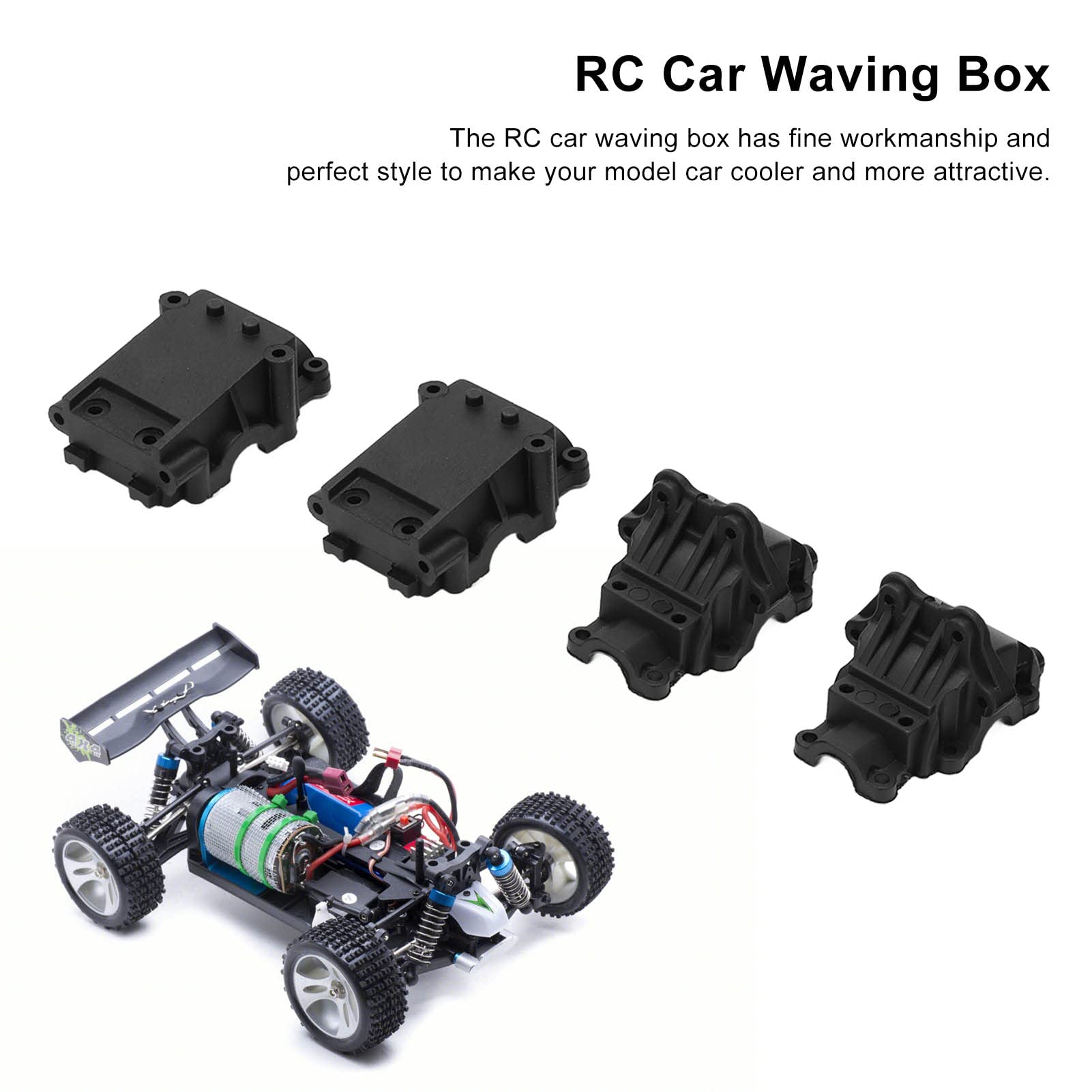VBESTLIFE RC Car Body Cover & Gearbox Cover Set (2-Pack) - Compatible with WLtoys 144001, 144002, 124019, 124018 RC Cars - Durable Protection for Off-Road Racing & Bashing