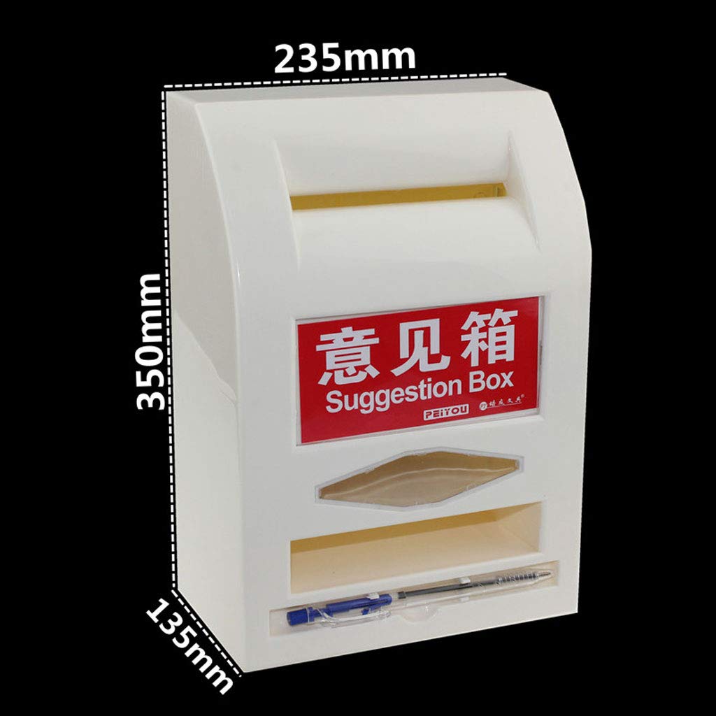 White Waterproof Outdoor Mailbox & Indoor Complaint Box - Hanging Wall Letter Box for Home, Office, and Public Spaces