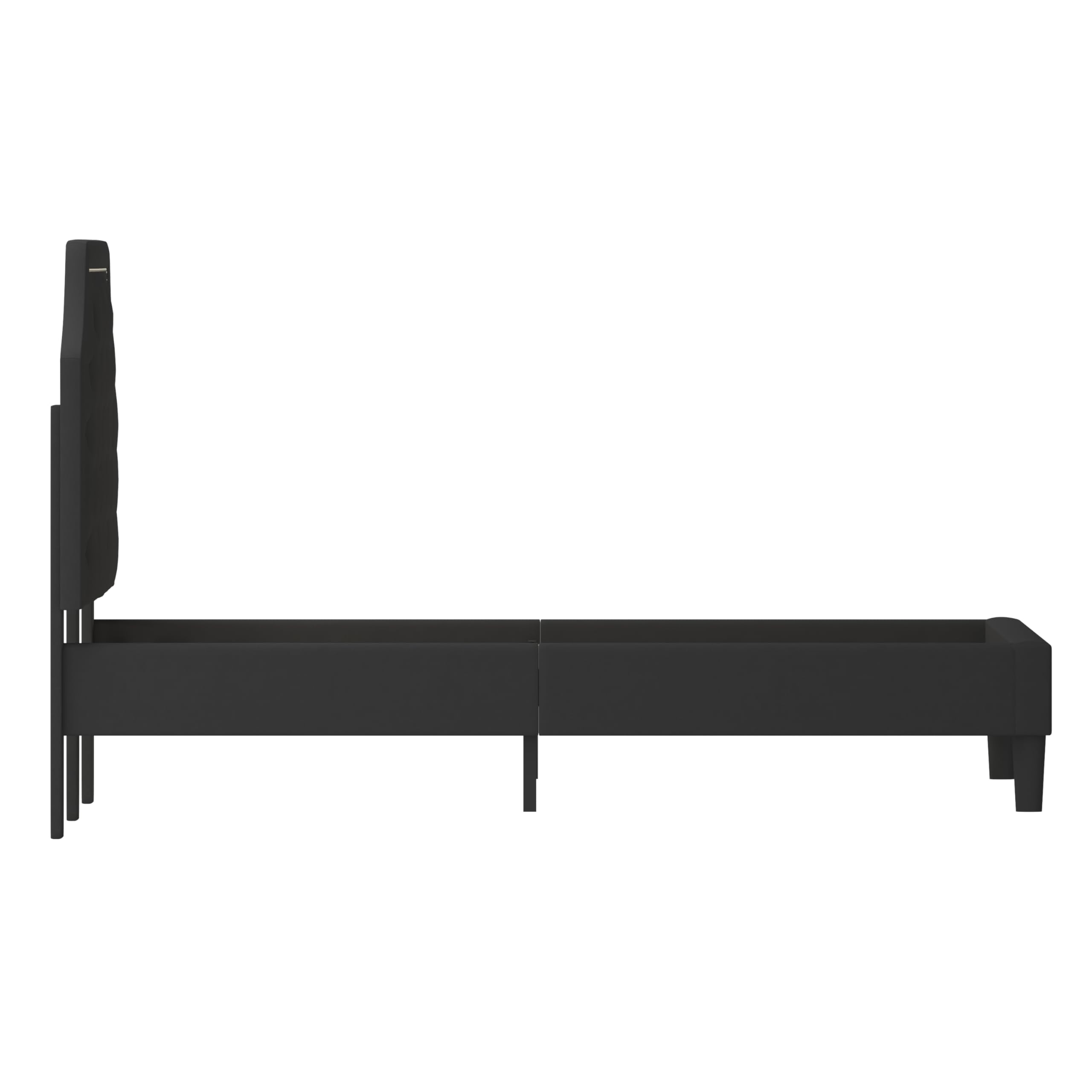 Queen Size Arched Tufted Upholstered Platform Bed Frame with Headboard - Black Fabric Luxury Bedroom Furniture for Master Bedroom & Guest Room