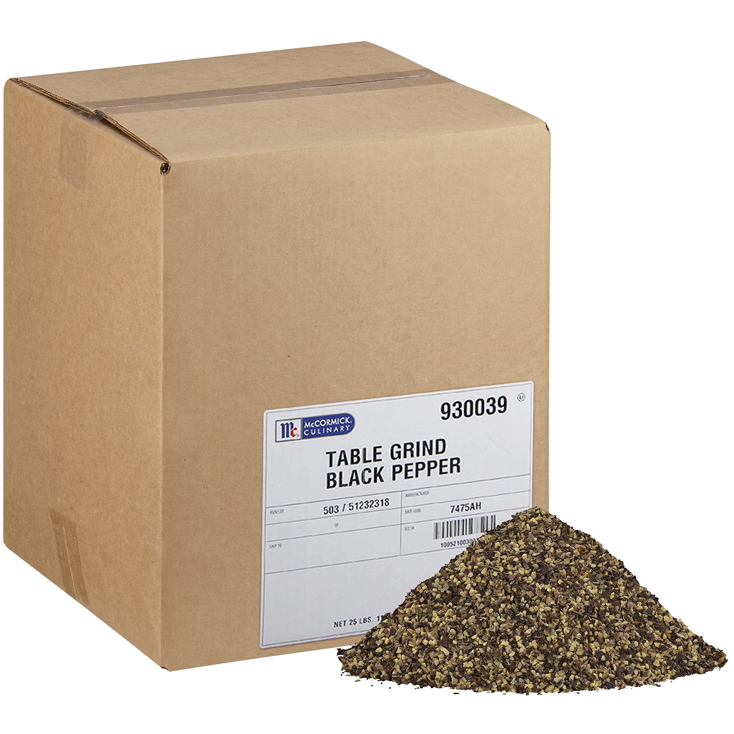 McCormick Culinary Table Grind Black Pepper, 25 lb Bulk - Premium Piney Flavor Ground Black Pepper for Vegetables, Rubs, Bisques & Cooking - Perfect for Restaurants, Catering & Home Chefs