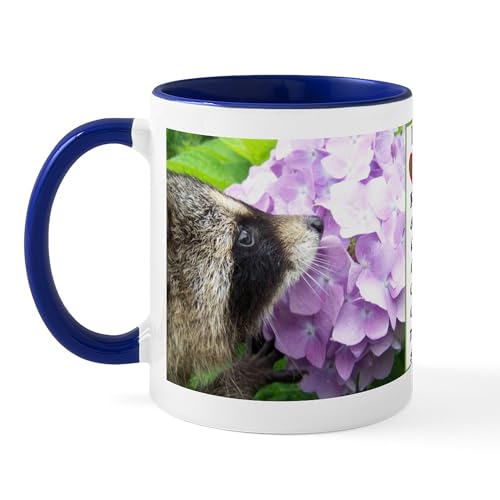 White/Navy Inside - I Love Raccoons Mug