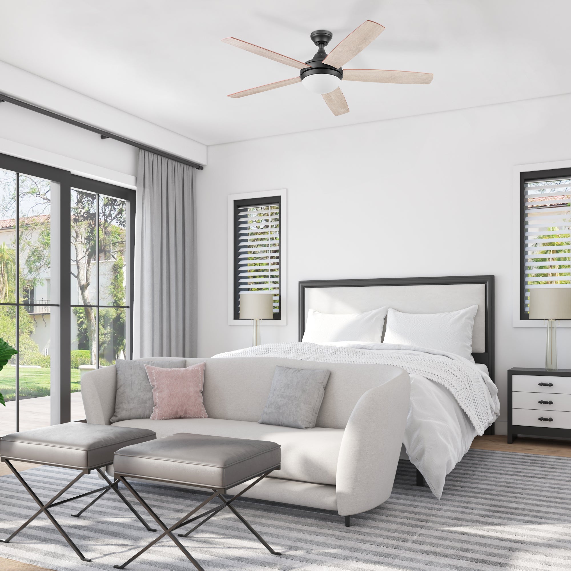52 Inch Ashby Ceiling Fan with Remote Control in Oil Rubbed Bronze Finish - Perfect for Living Room, Bedroom, and Outdoor Patio Cooling