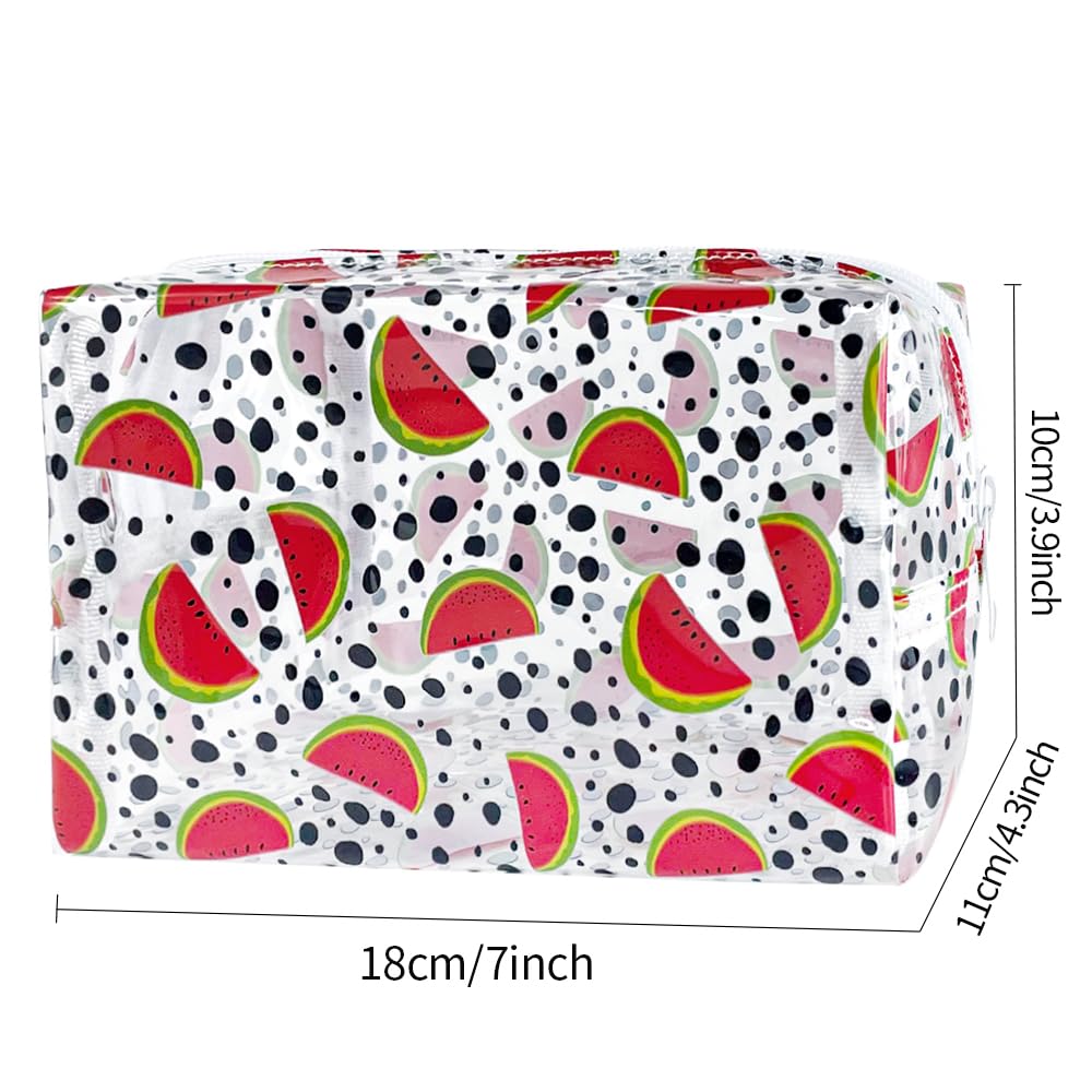 ONEART Cute Fruit Cosmetic Bag Set of 2 - Clear Makeup Toiletry Pouch with Zipper, Cartoon Portable Organizer for Travel, Gym & Daily Storage | Waterproof & Durable Beauty Accessories Case