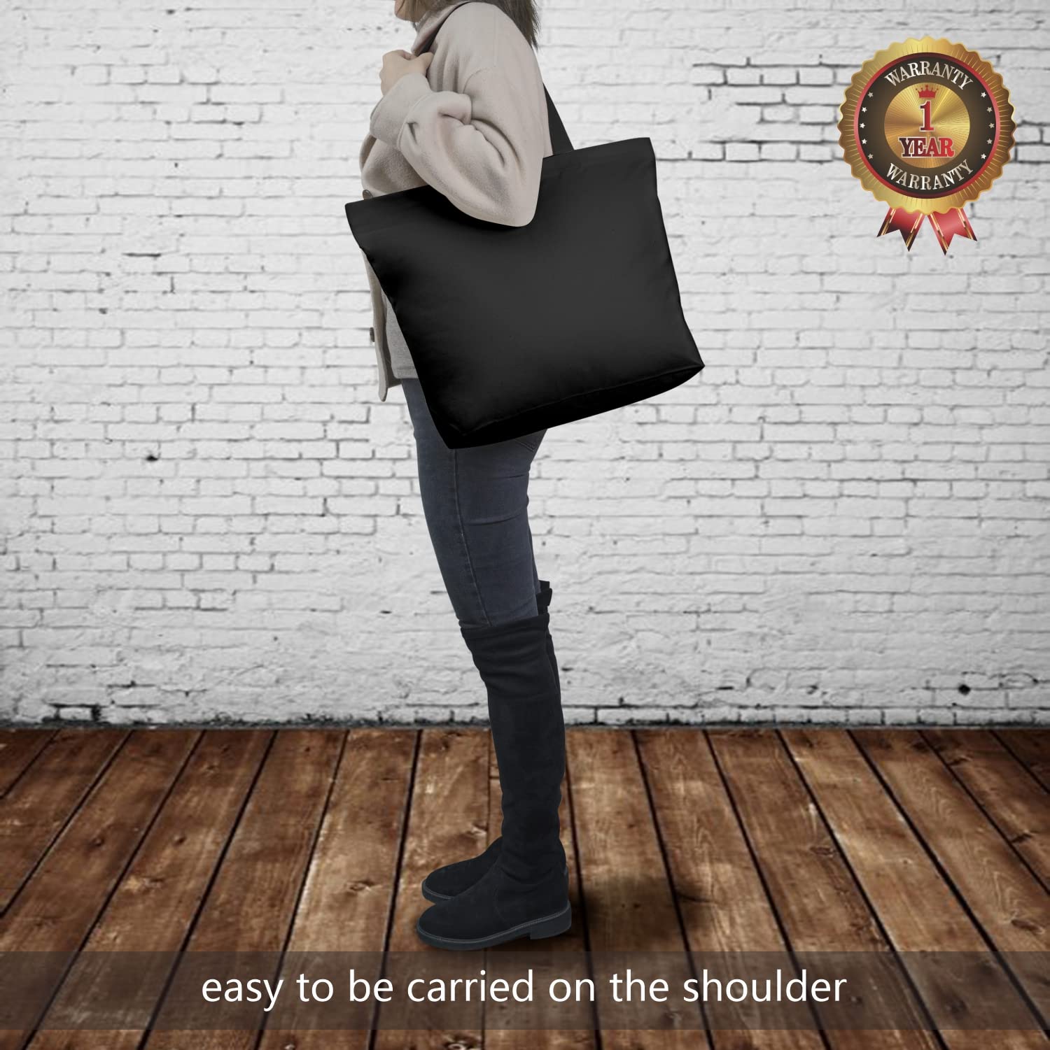 TOPDesign 6-Pack Canvas Tote Bags with Magnetic Snap Closure - Reusable Eco-Friendly Grocery Shopping Bags for Women & Men - DIY Customizable Blank Totes for Artists, Students & Office Use - Perfect for Shopping, Beach, Work & Daily Errands