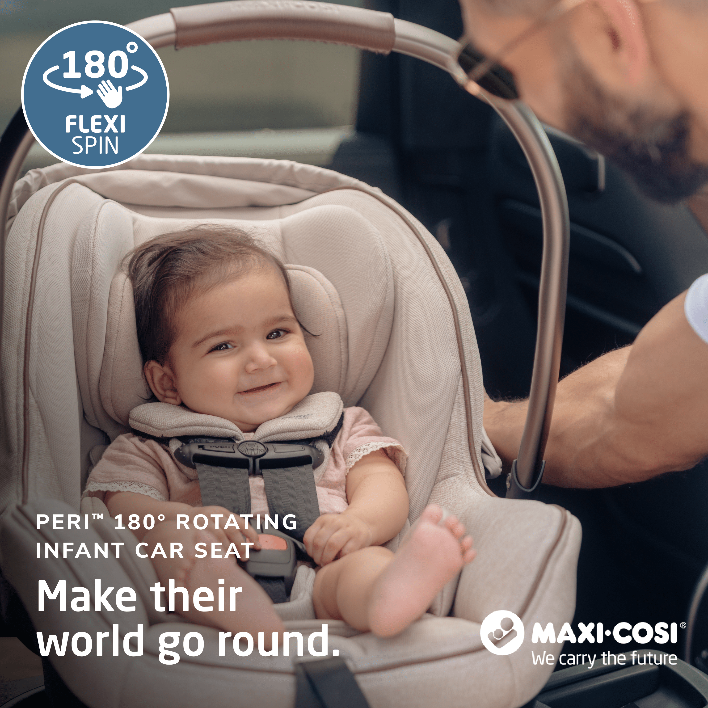Maxi Cosi Peri 180° Rotating Infant Car Seat - Safe & Easy Convertible Baby Car Seat for Newborns to Toddlers | Perfect for Travel, Shopping & Family Outings