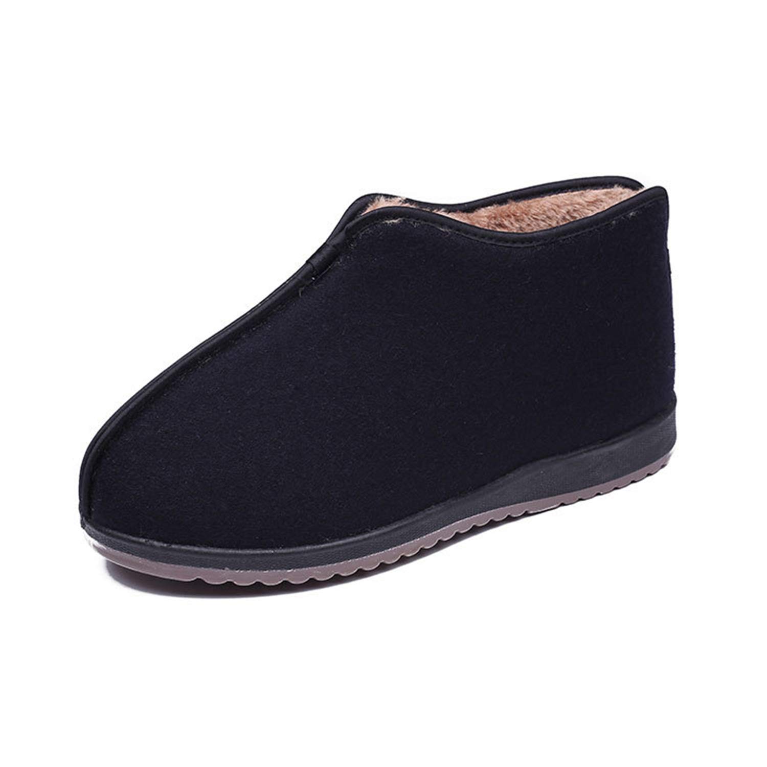 Men's Memory Foam Slippers - Soft Fuzzy Knit Cotton House Shoes with Non-Slip Indoor/Outdoor Sole - Cozy Home, Office & Backyard Comfort