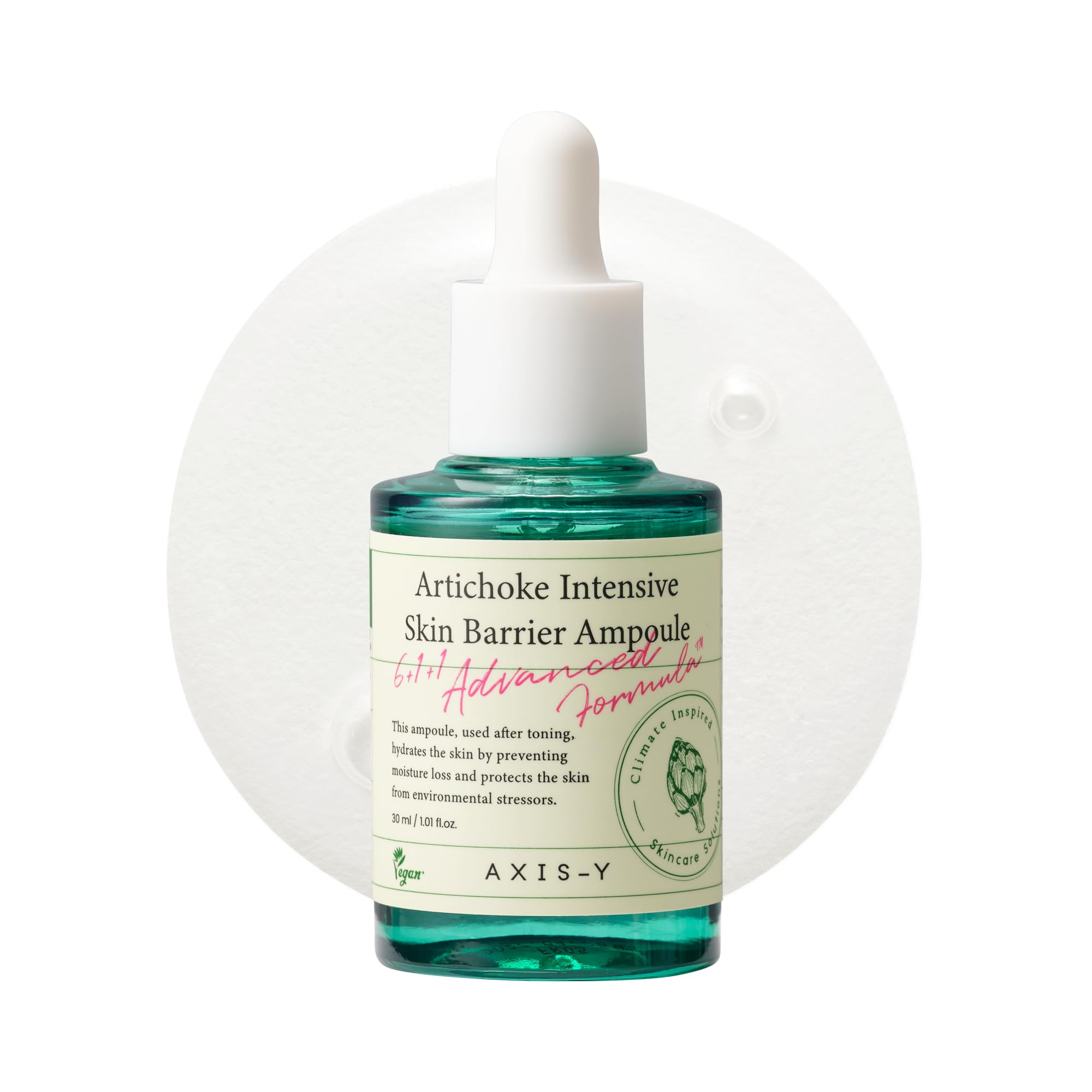 AXIS-Y Artichoke Intensive Skin Barrier Ampoule - Hydrating & Soothing Serum with Centella Asiatica, Licorice & Aloe for Sensitive Skin & Irritation Relief - Vegan Korean Skincare (1.01 fl oz) - Perfect for Dry Skin, Redness Reduction & Nighttime Repair Routine