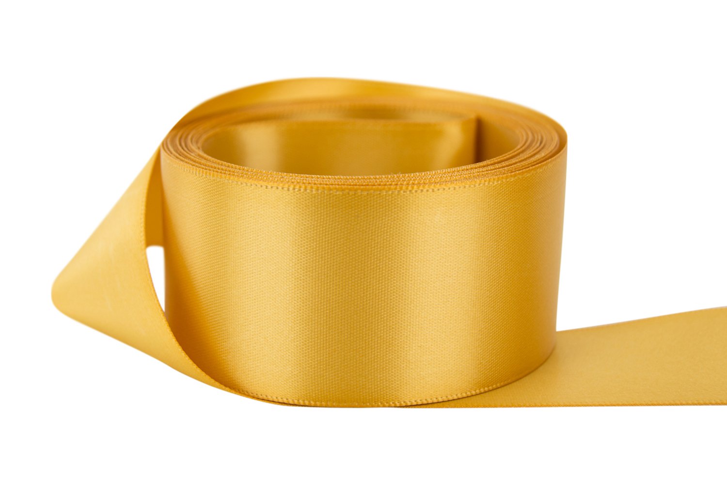 Double Faced Satin Ribbon 5/8 Inch - Old Gold Polyester Ribbon by The Yard for Gift Wrapping, Wedding Decor & Craft Projects