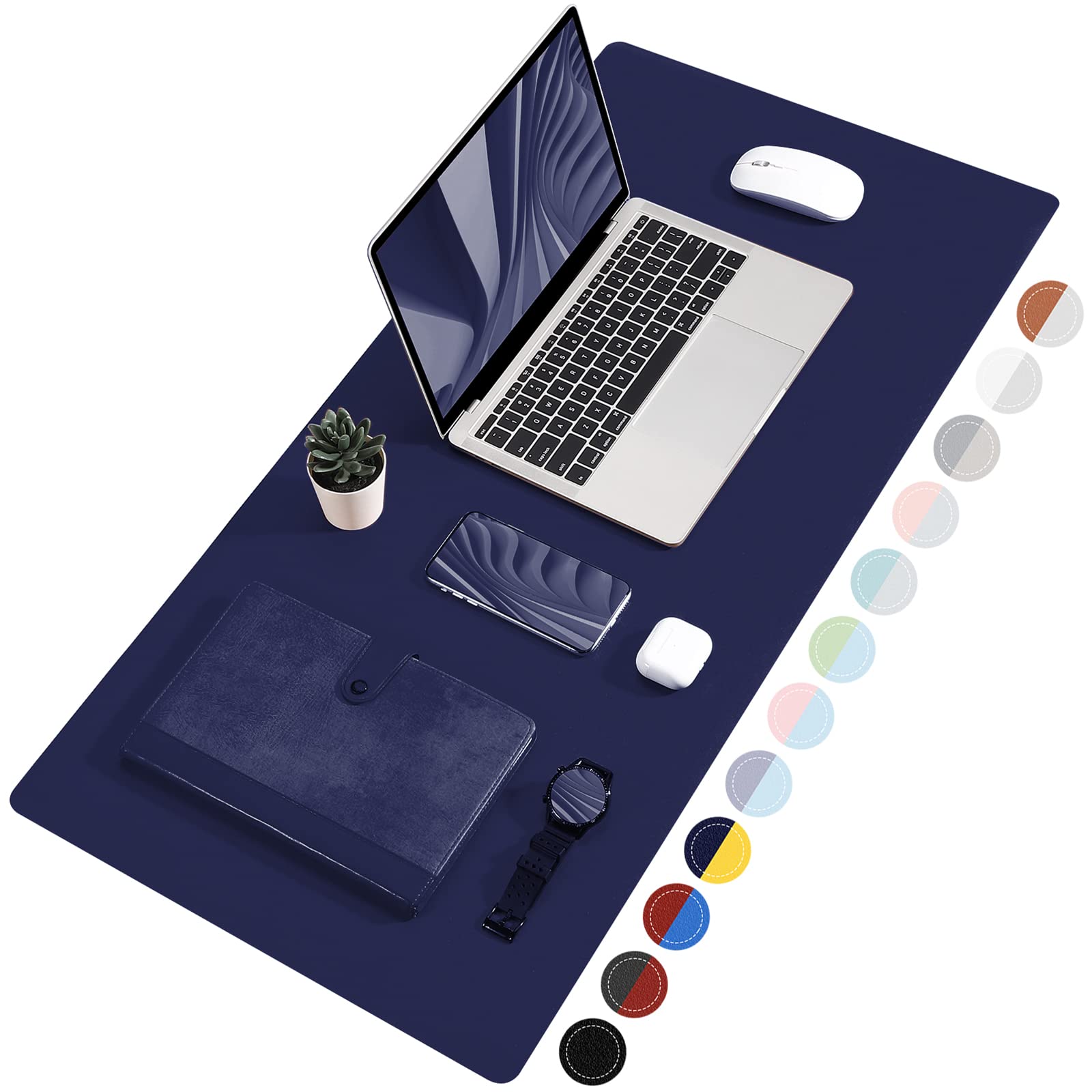 TOWWI Large Dual-Sided Leather Desk Pad - 36