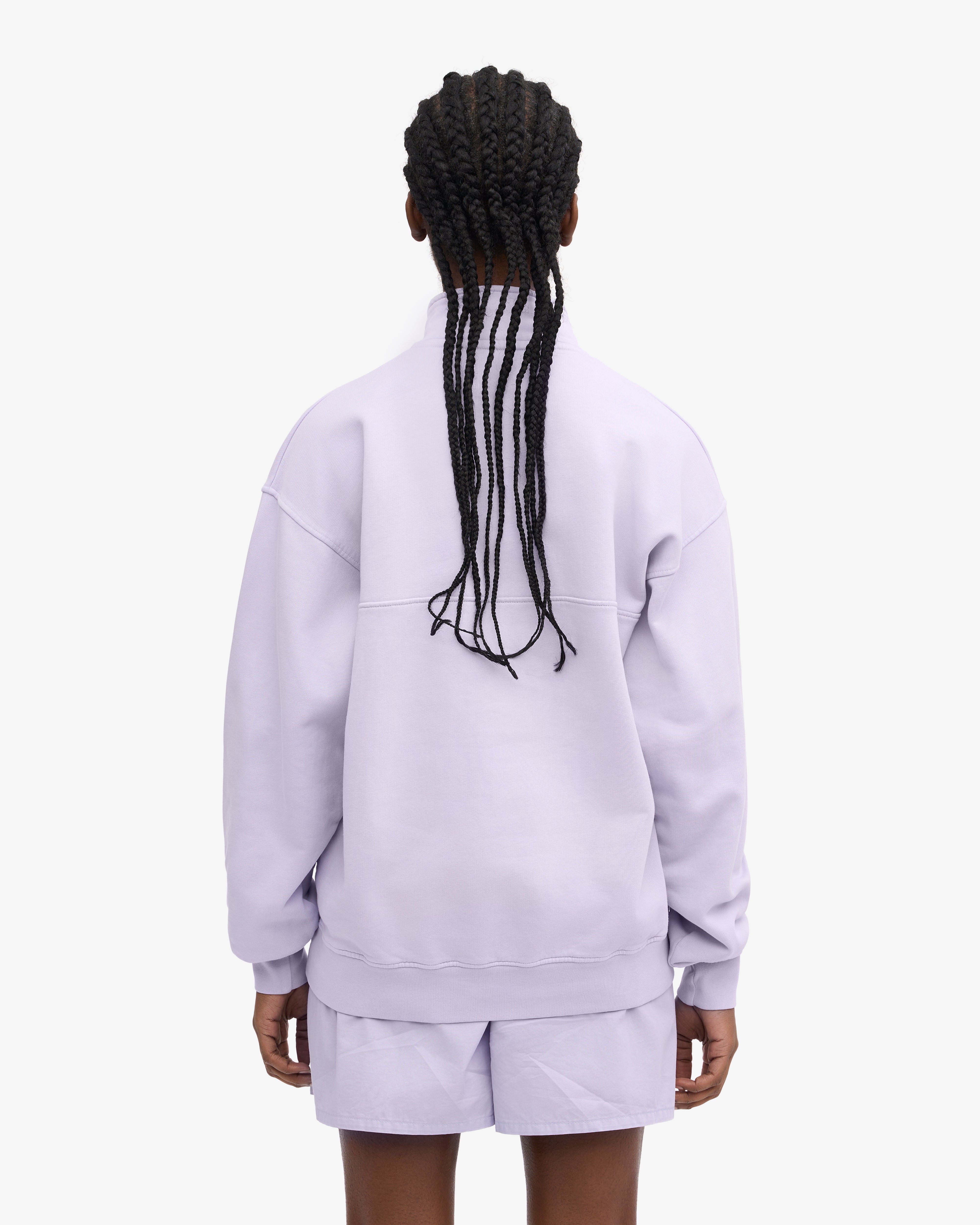 Organic Quarter Zip Sweatshirt for Women - Soft Lavender Pullover Fleece Top | Cozy Casual Wear for Fall & Winter, Outdoor Activities, and Lounge Comfort