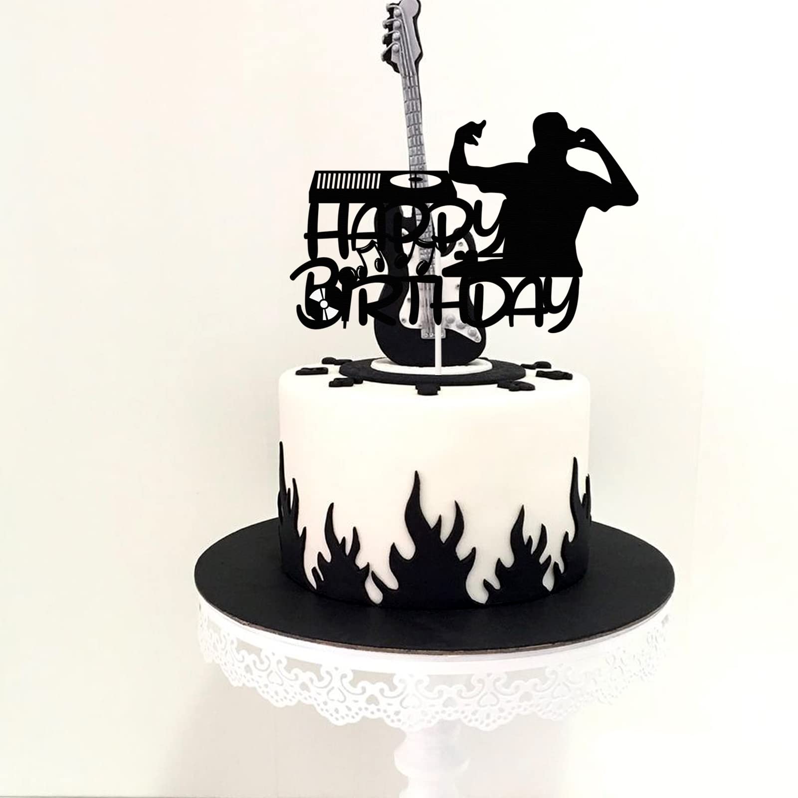 DJ Happy Birthday Cake Topper - Gold Disco Theme Party Decorations for Hip Hop Hooray Celebrations | Perfect for Birthday Parties, Anniversaries & Special Events