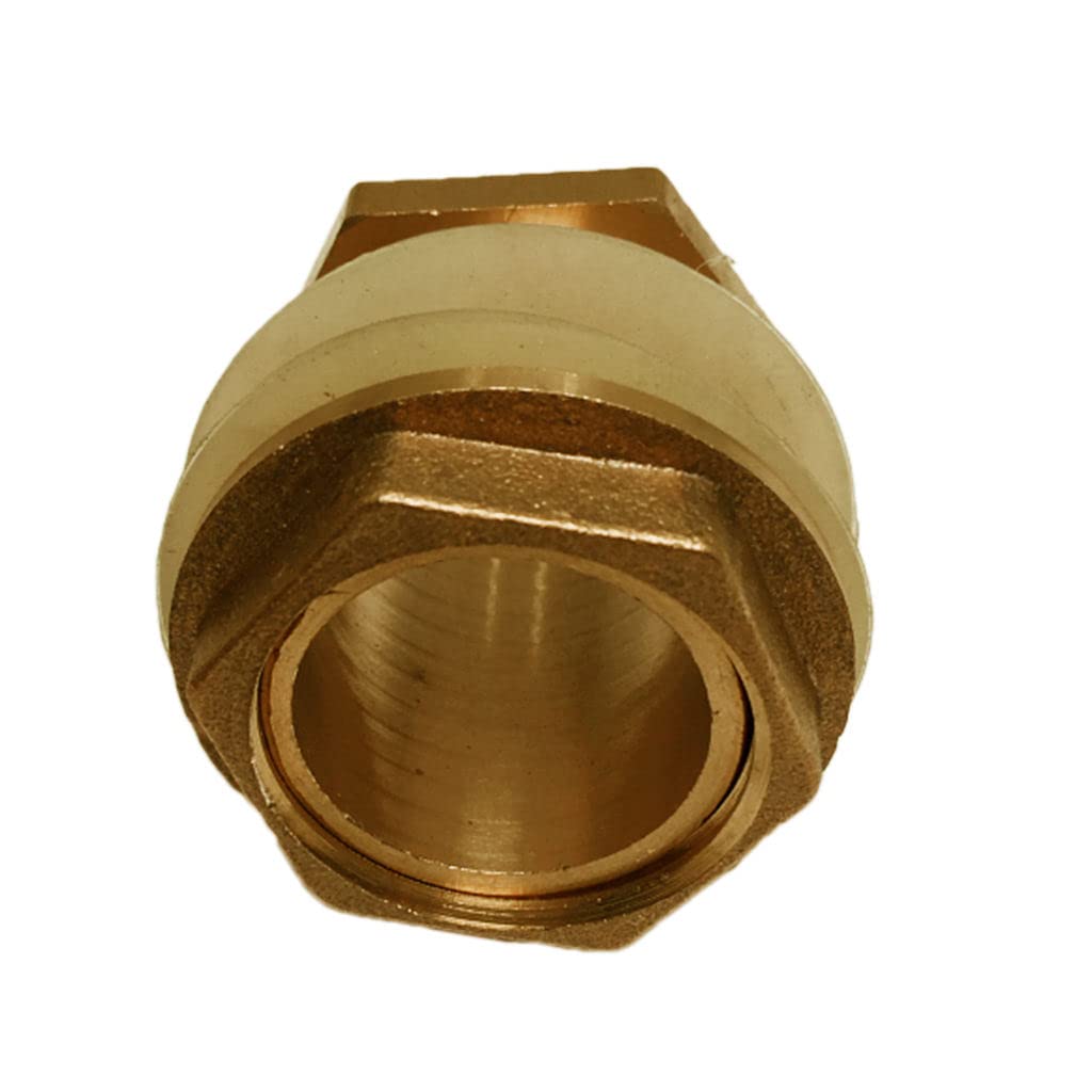 LOVIVER 3/4 Inch Solid Brass Water Tank Fitting Connector - Double Threaded Bulkhead with 2 Rubber Rings - Garden Hose Adapter for Water Storage Tanks, Aquariums, Hydroponics & Outdoor Irrigation Systems