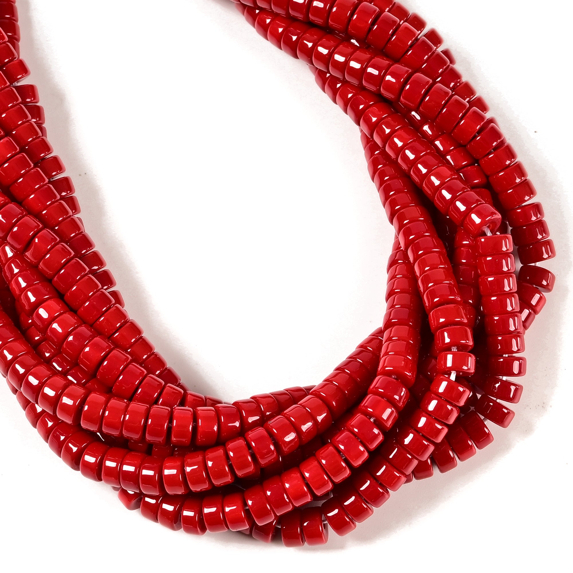 Dark Red Crystal Glass Heishi Disc Beads 3x6mm 15.5'' Strand - Perfect for Jewelry Making, DIY Bracelets & Necklaces, Boho Fashion Accessories