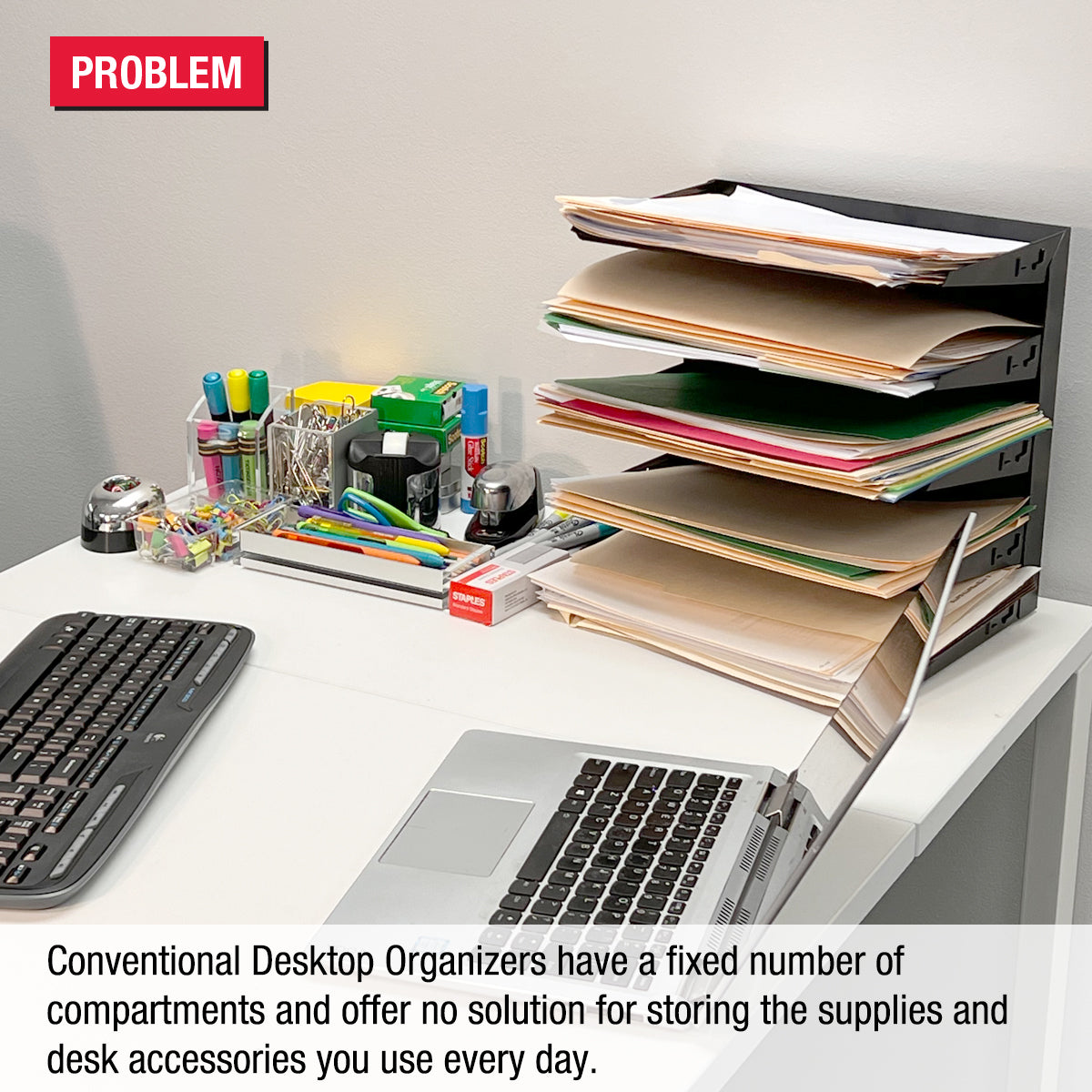 8-Tier Desktop Organizer with 2 Supply Drawers - Modular Letter Tray Sorter for Documents, Files & Office Supplies | Compact Workspace Solution for Home & Office Organization | Perfect for Desks, Countertops & Workstations