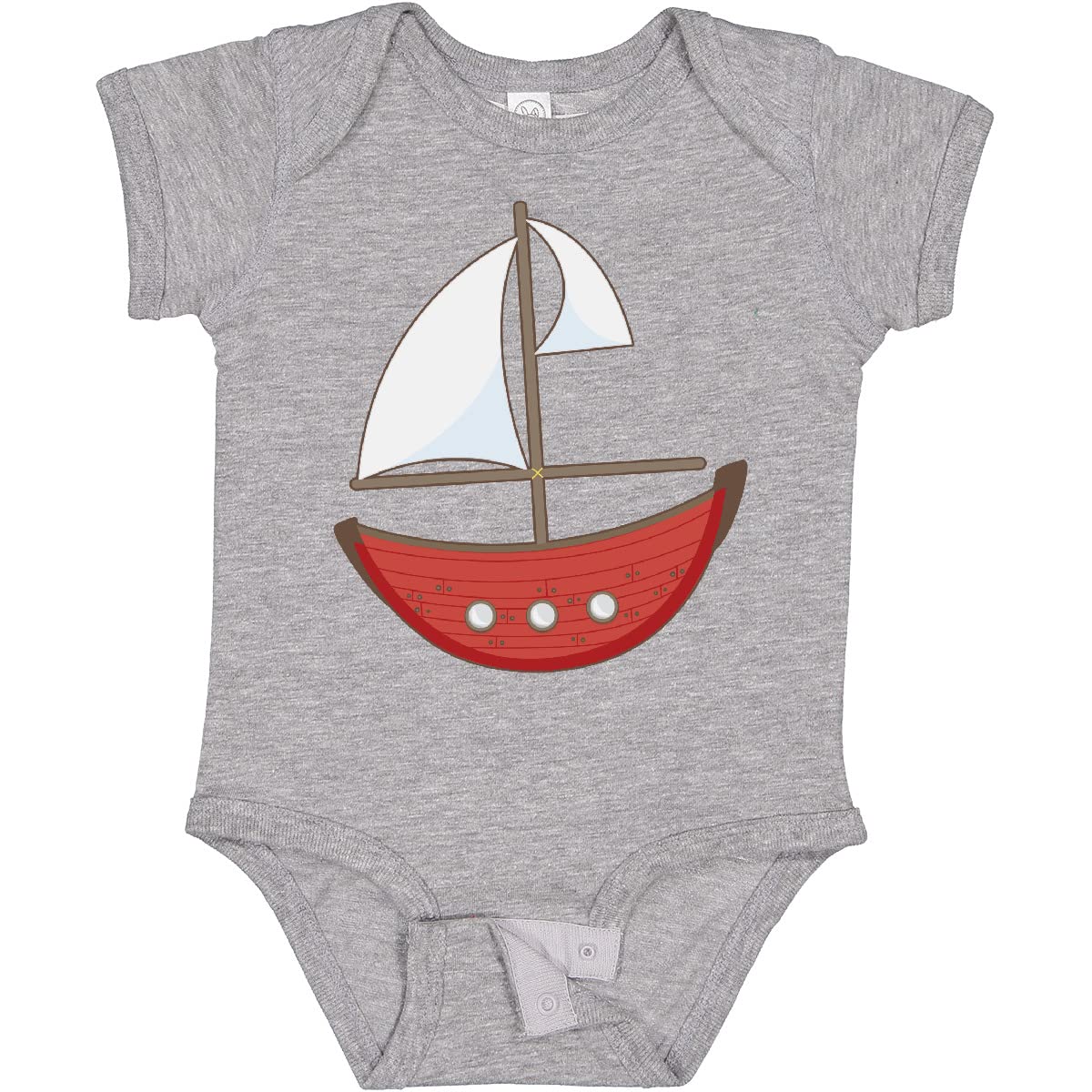 Inktastic Red Sailboat Baby Bodysuit - Soft Cotton Onesie for Newborns & Infants - Perfect for Beach Trips, Family Photos & Nautical Nursery Decor