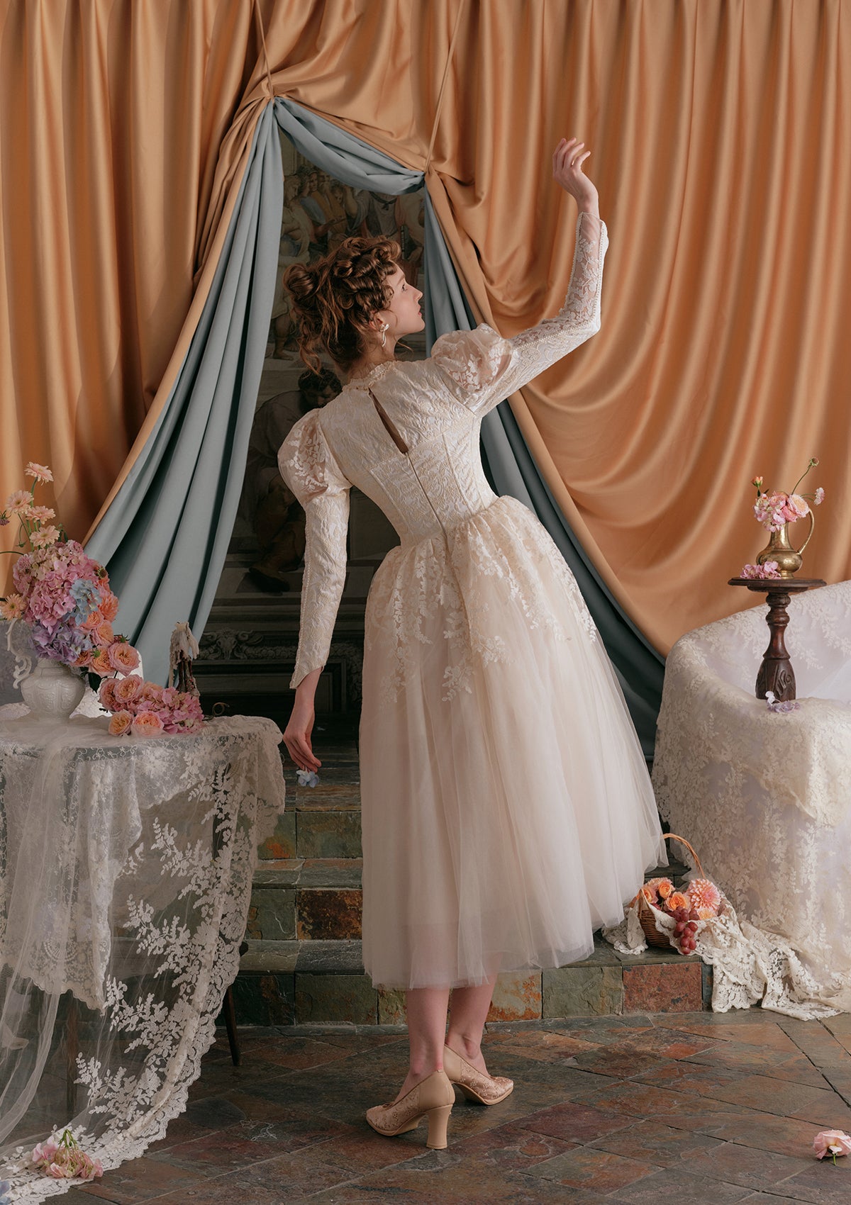 Pure White Wedding Corset Dress for Bride - Elegant Lace Bridal Gown with Boning for Perfect Fit - Ideal for Ceremony, Reception & Photoshoots